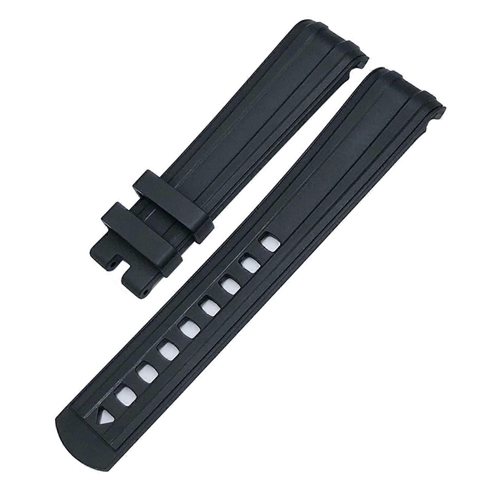 Rubber Watch Strap 19mm 20mm 21mm Curved End Fit Omega Speedmaster Moon Watch Seamaster 300 AT150 Soft Strap Black without Buckle 20mm