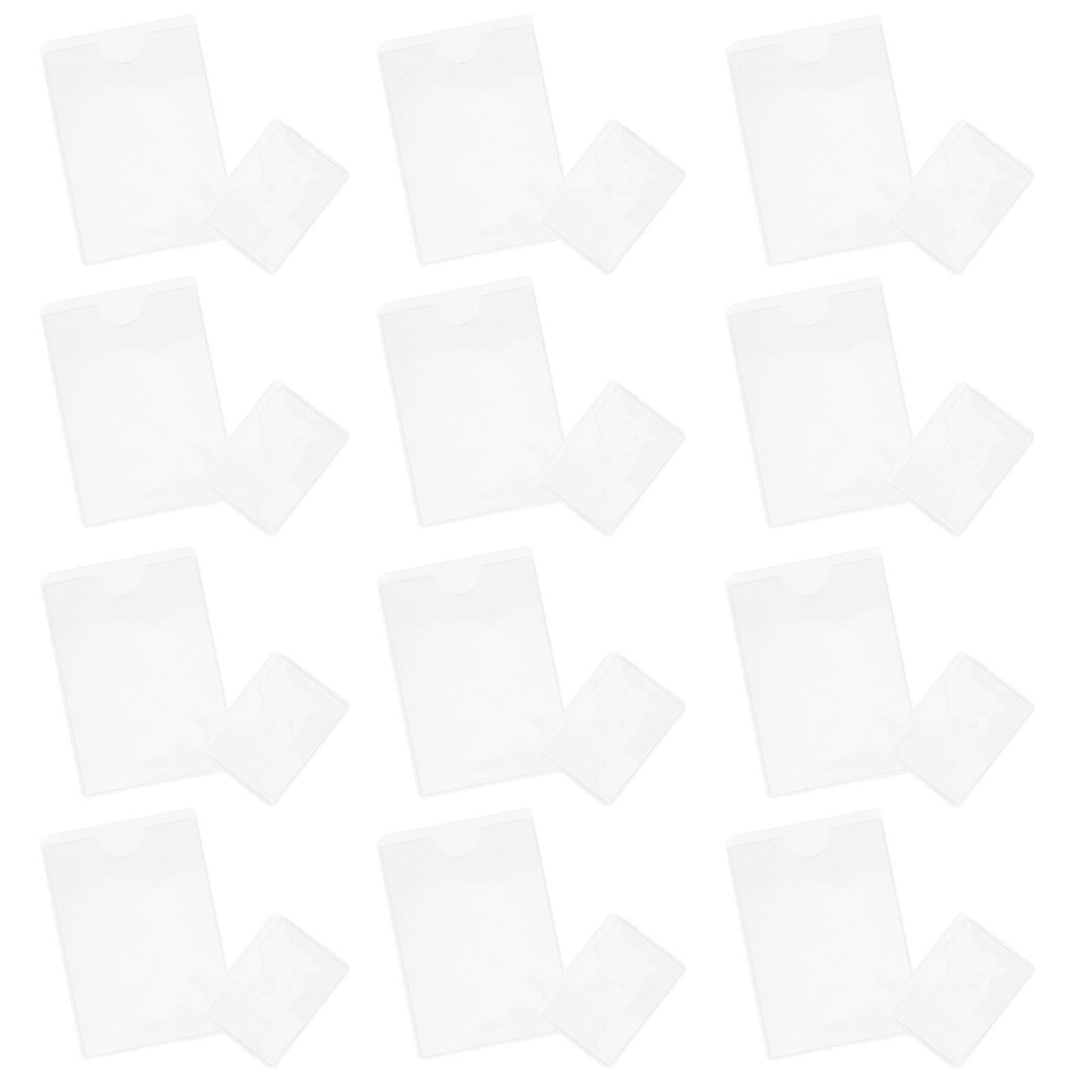 Clear Adhesive Pockets Card Holder for Office Labeling and Storage Transparent 10.00X7.00X0.05cm 50Pcs
