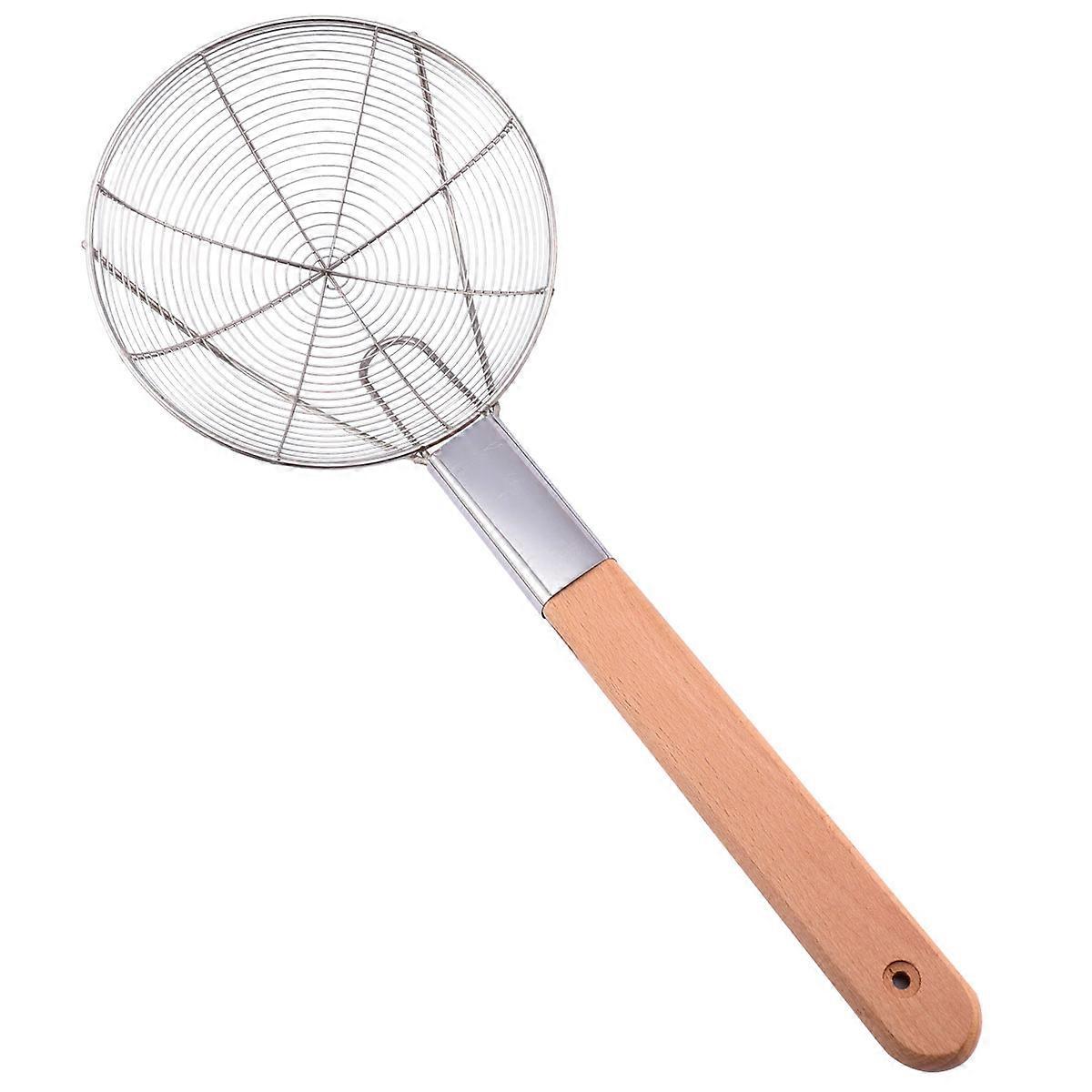 Stainless Steel Oil Strainer Spoon with Long Handle Mesh Colander for Draining Oils, Noodles, and Vegetables