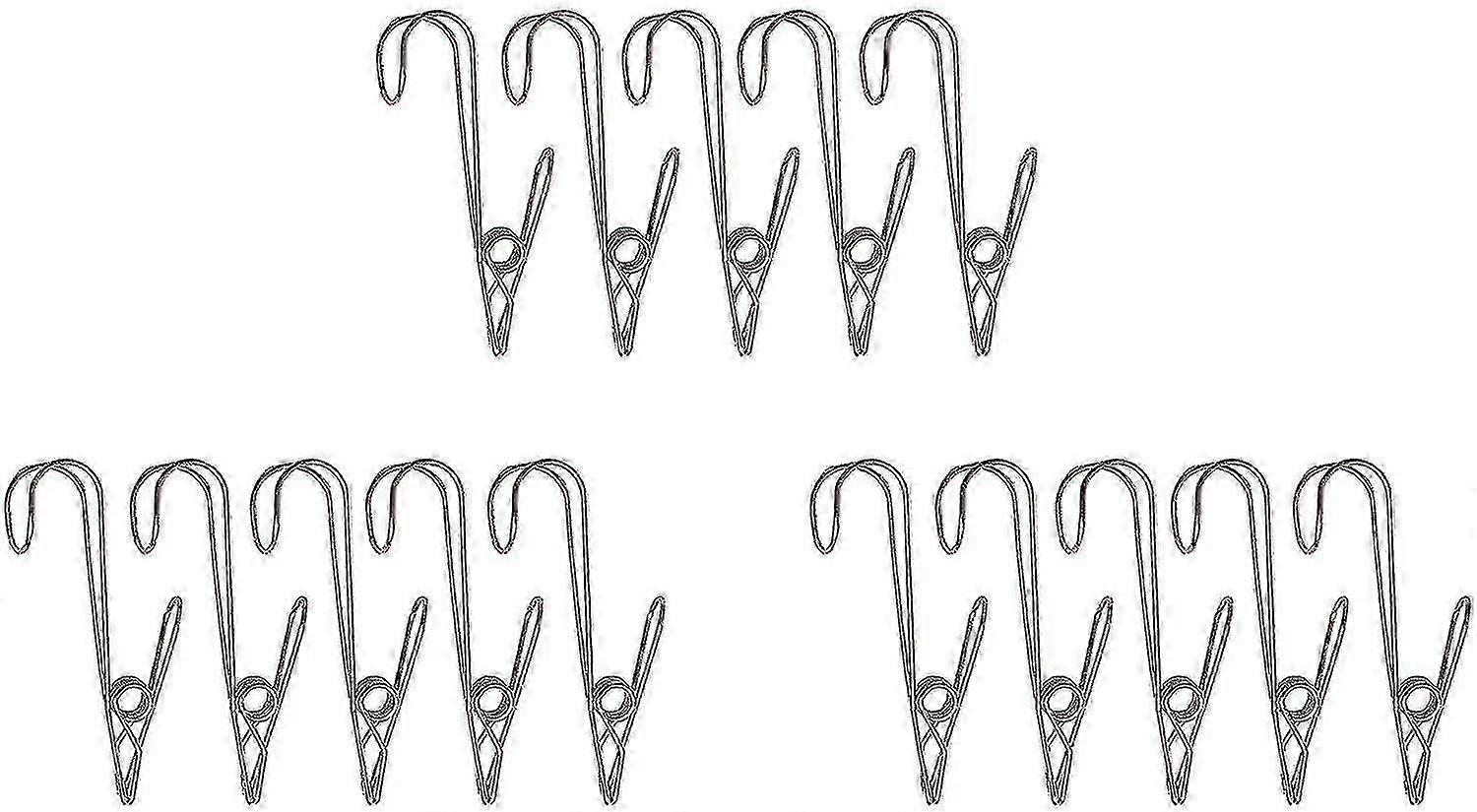 15pcs Metal Clip Hooks Multi-purpose Hanging Clips
