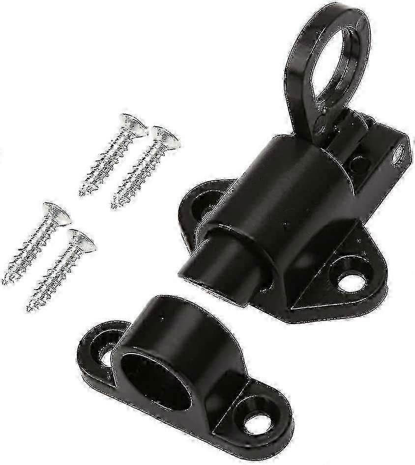 4 Pack Black Aluminum Alloy Security Automatic Window Gate Lock Spring Load Bolt Latch