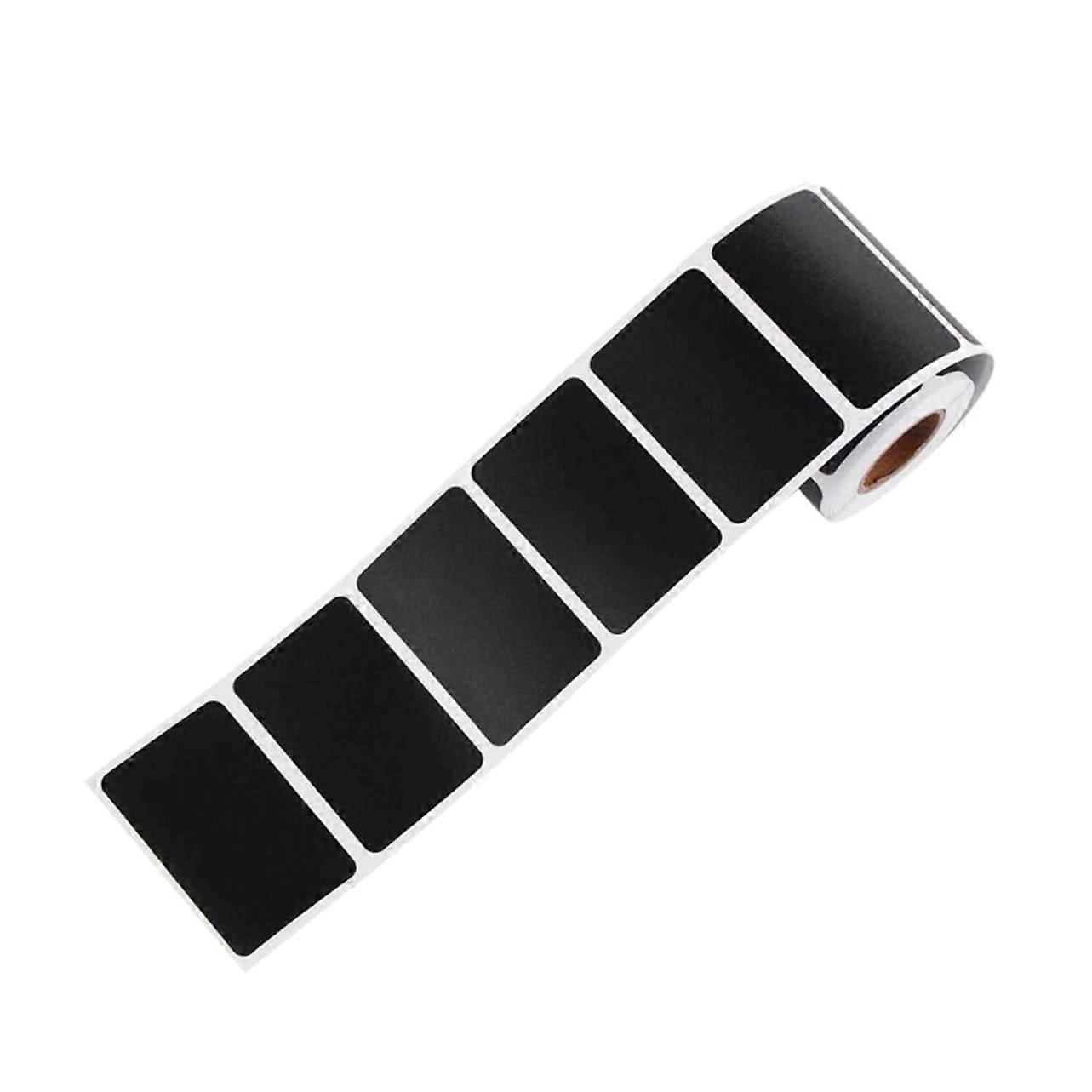 Eco-Friendly Blackboard Labels 300-Count Rectangular Food Labels for Canisters, Jars, and Containers, Black