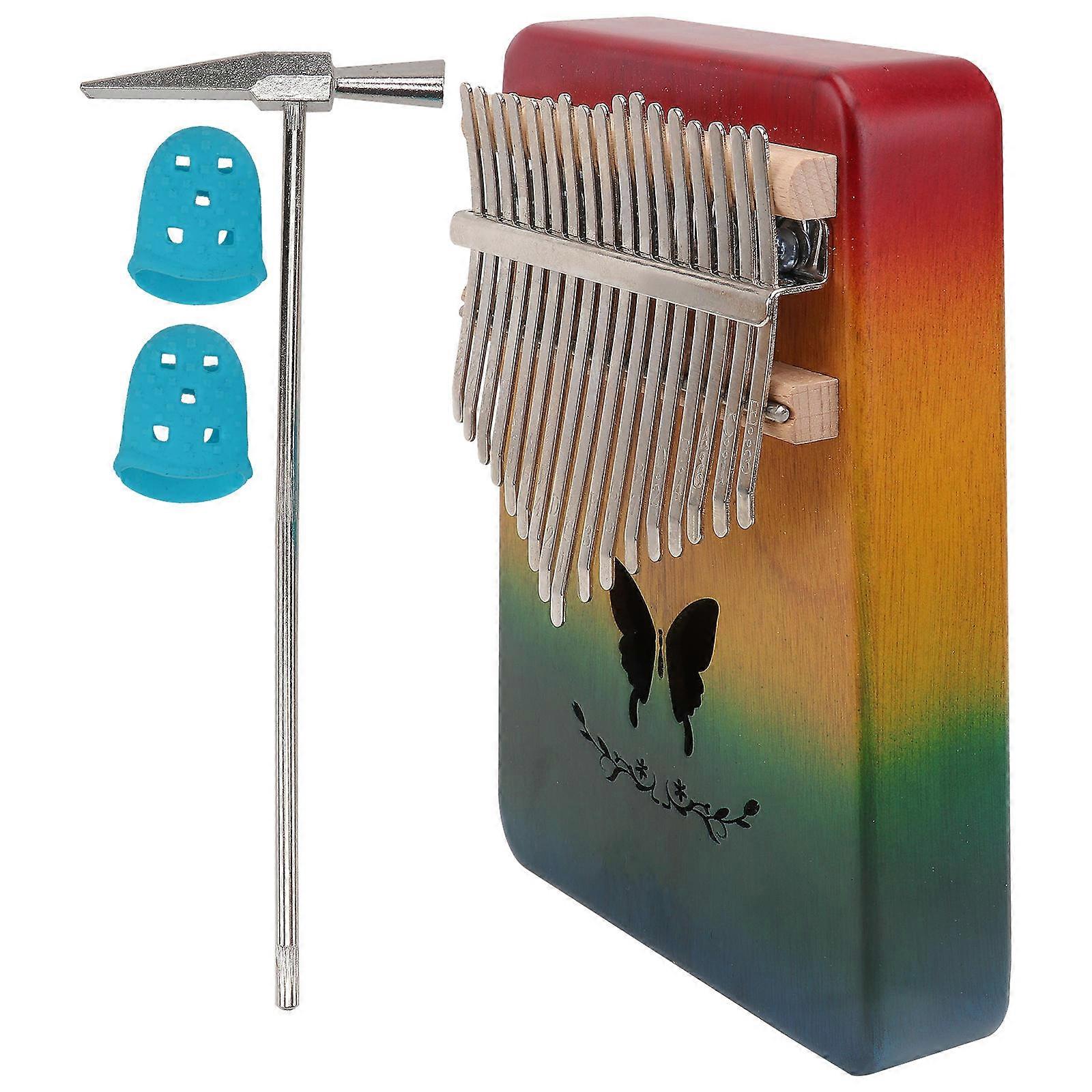 Musical Instruments Kalimba Finger Piano Adult Beginners 18X13cm Multi Color Resonance Box with Key Tines 1Set
