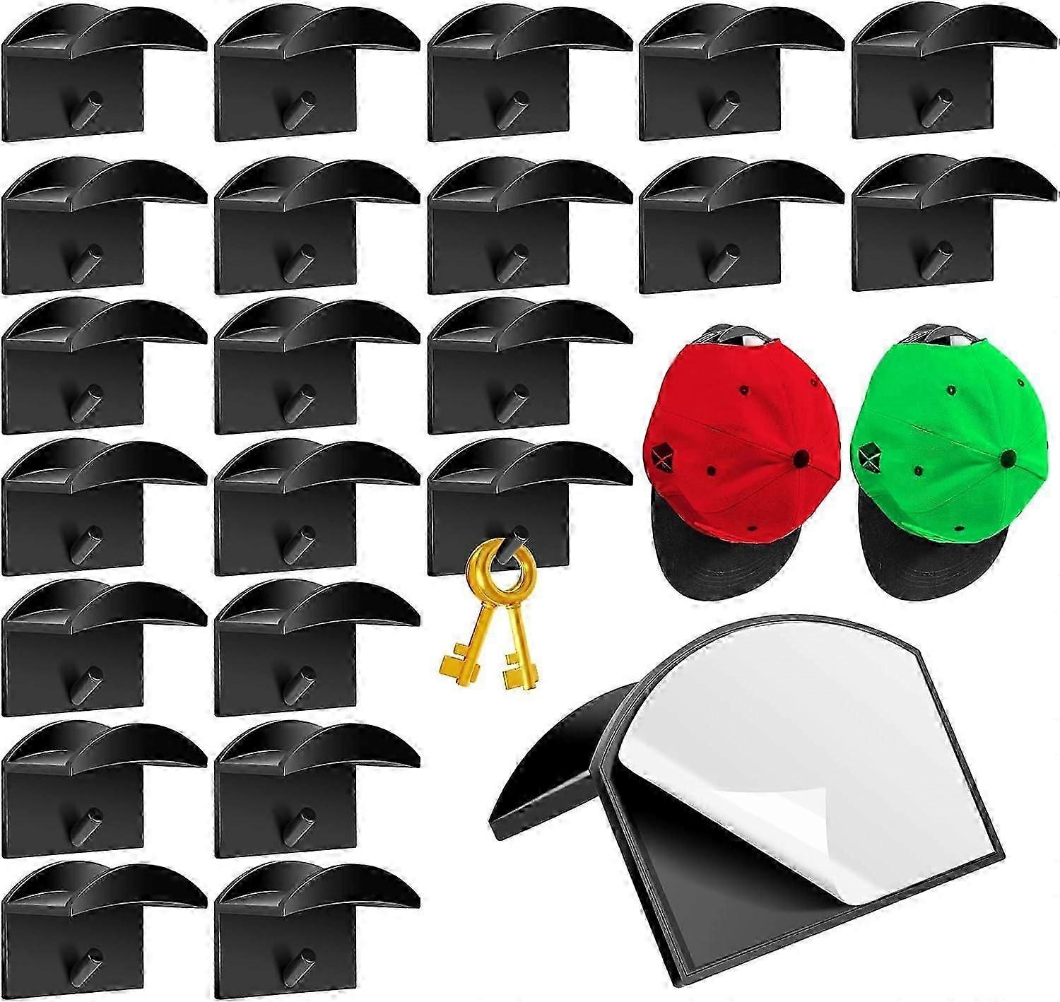 Modern Adhesive Hat Hooks (16-Pack) - No Drilling, Strong Hold