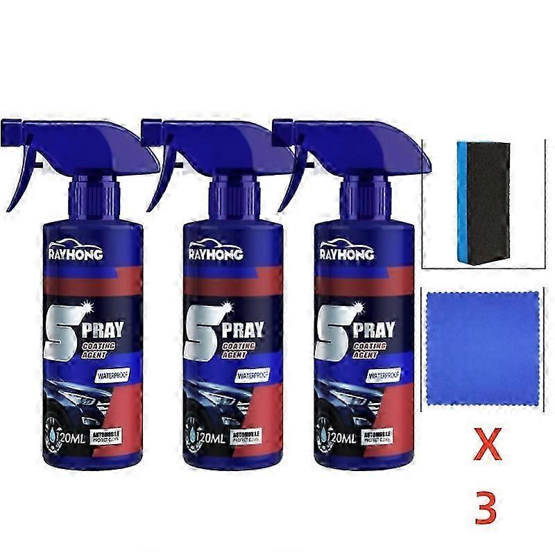 3x 120ml RAYHONG ταχείας δράσης επιστρώματος ψεκασμού αυτοκινήτου νανοκεραμικός παράγοντας επίστρωσης αυτοκινήτων γρατσουνιές επισκευής γυαλιού υδρόφοβη φροντίδα επίστρωσης
