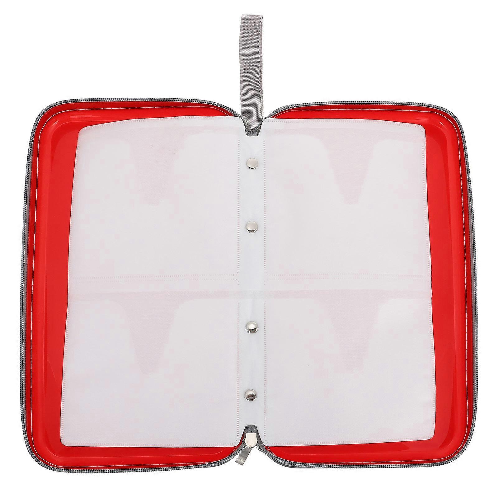 Cd Organizer Disc Case Home Organization Handheld Red 28x16cm Corruption Prevention 1Pack