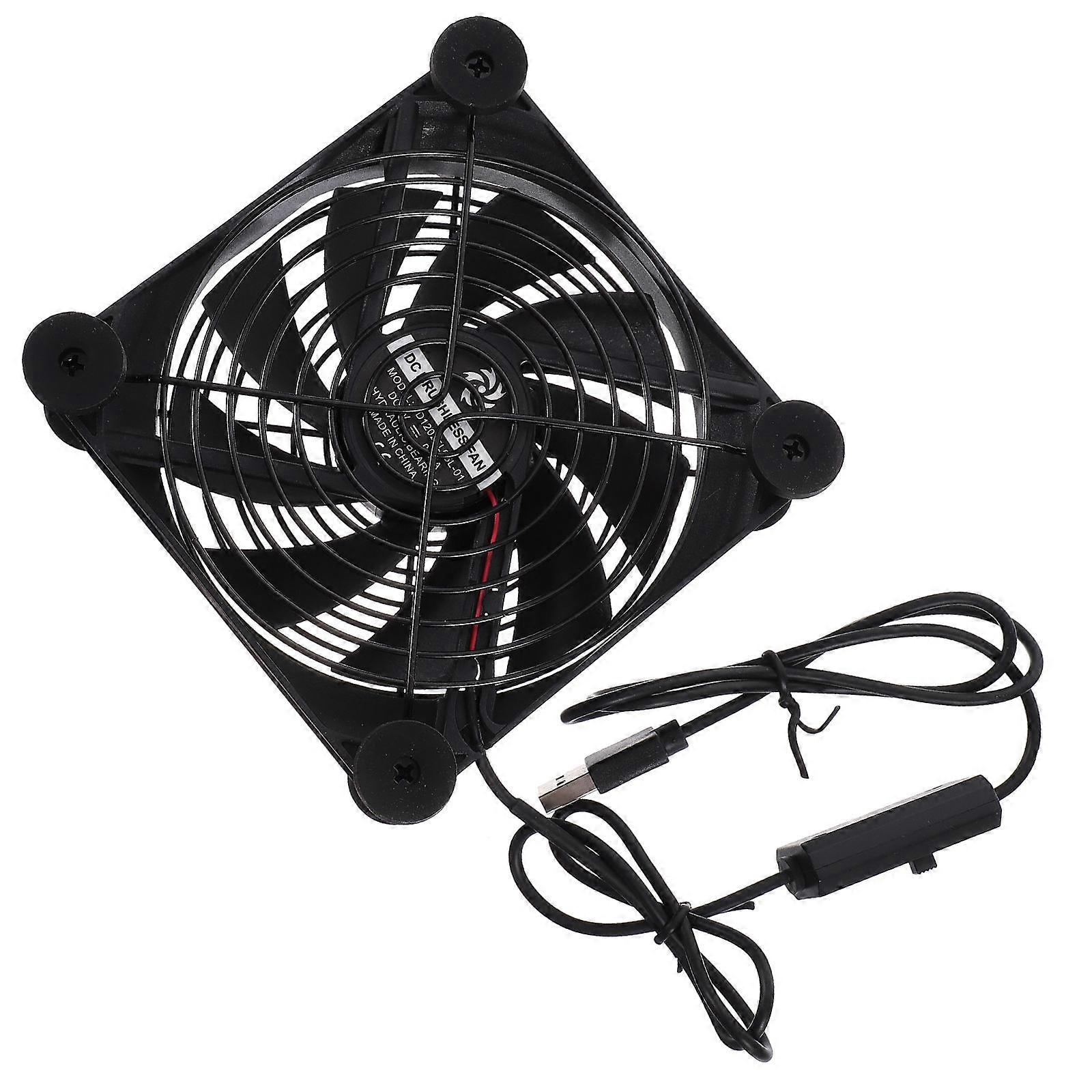 Machine Tool Cooling Fans 12Cm 5V Usb Cooler Square Shape Black For Home Use 1Set