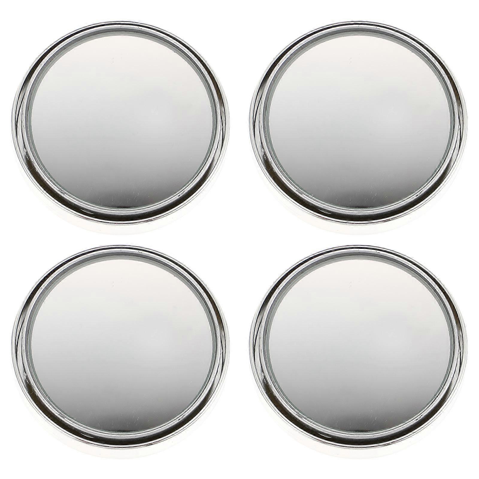 Rear View Mirror Rotatable Push Type Parking Provide More Visibility 5 5X1 5Cm Silver 2 Pairs