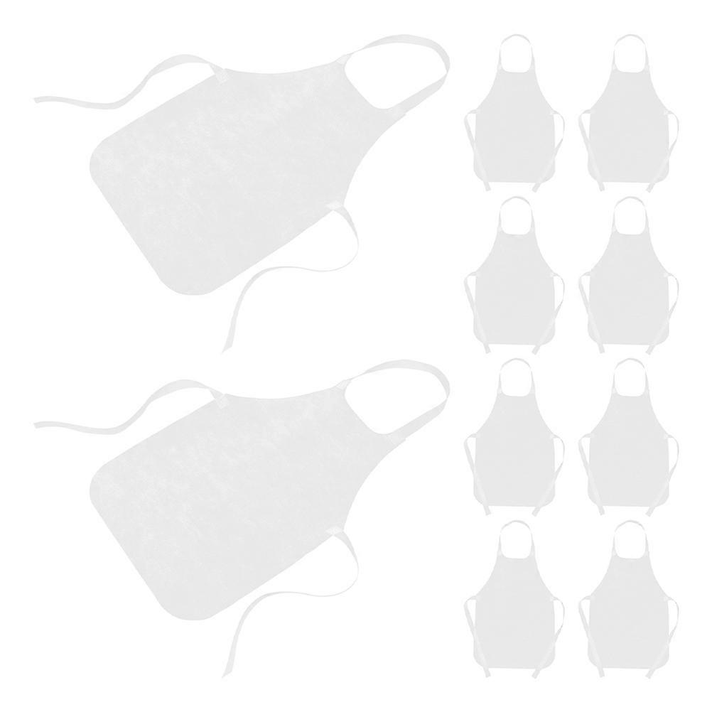 White Nonwoven Kids Art Aprons for Kitchen Use and Crafts Easy to Clean Childsized Fit