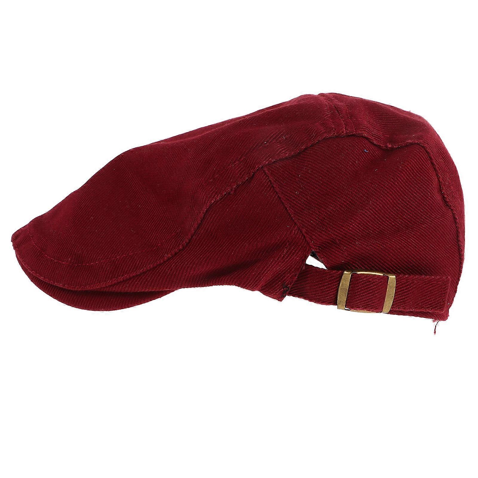 Spring and Summer Essential Newsboy Hat Solid Color Forward Style CowBoy Material Red 1Pack