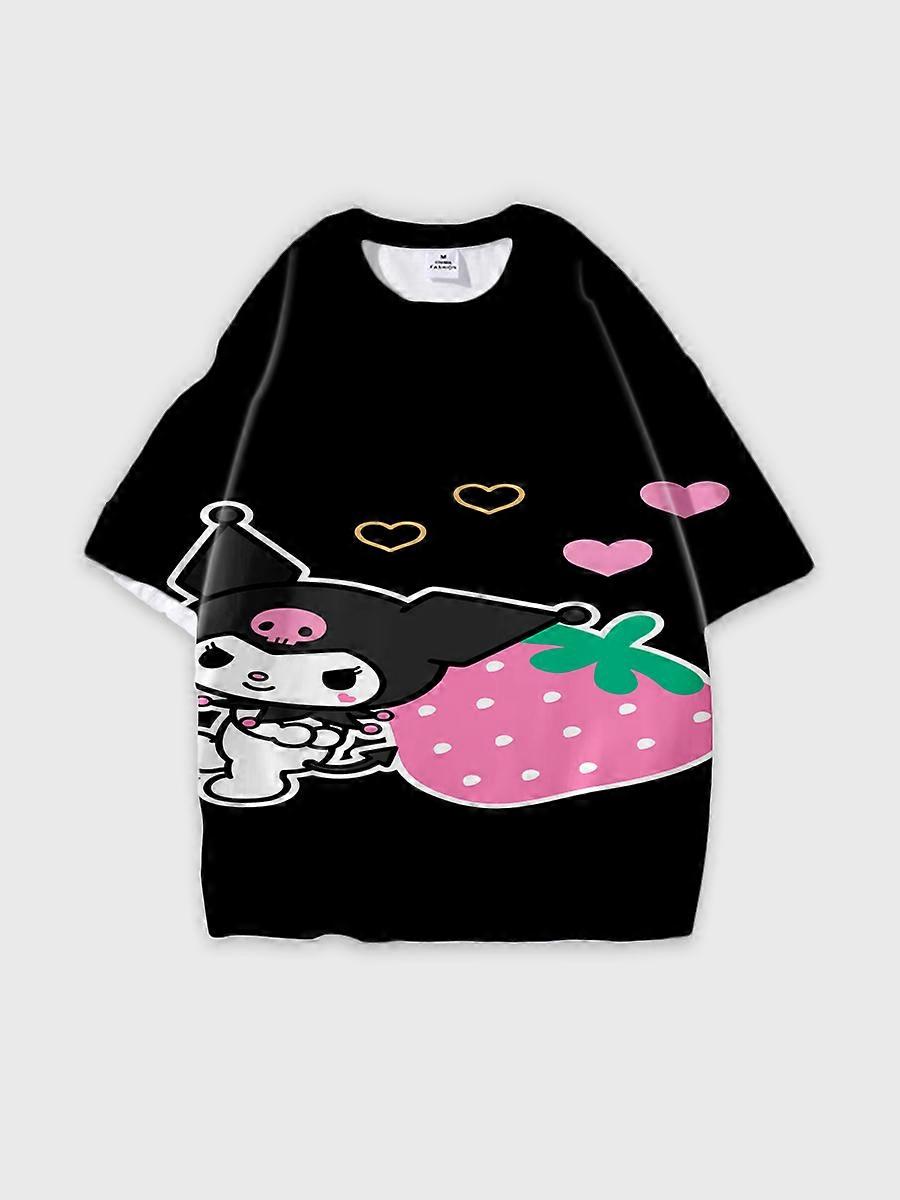 T-shirt round neck Cartoon Pattern loose short sleeve B28