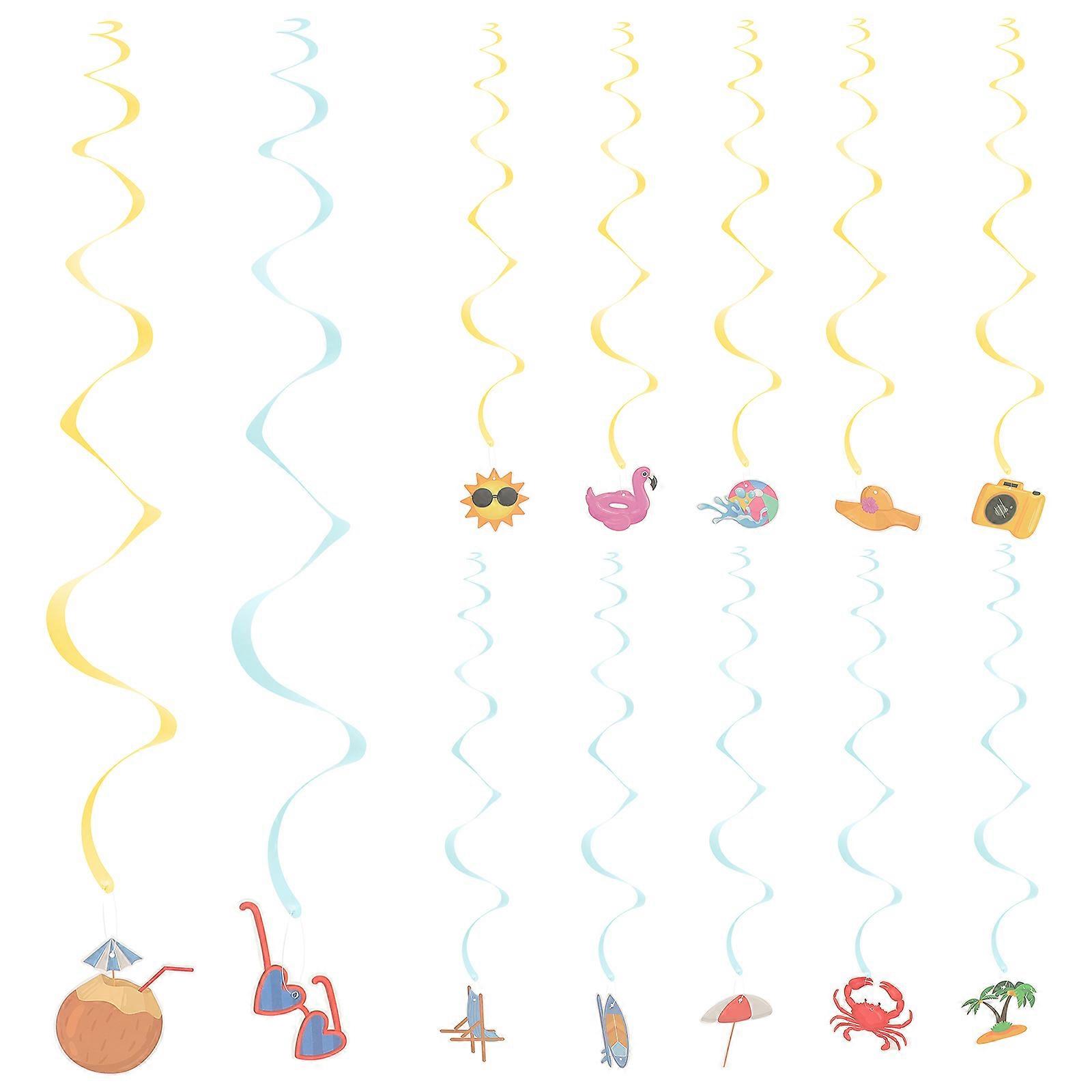 Tropical Themed Hanging Swirls Party Atmosphere Enhancement Assorted Color 1Set