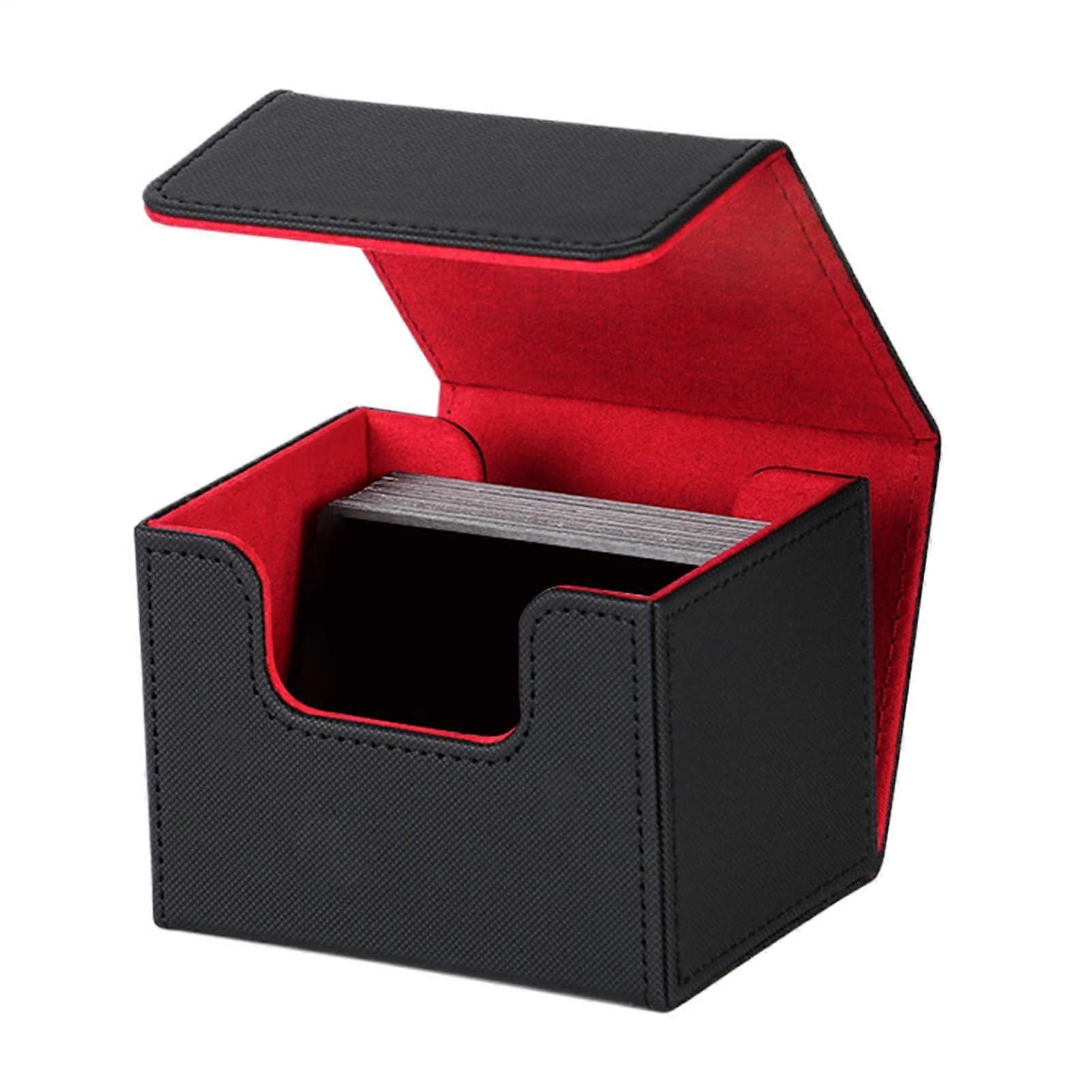 Card Storage Box, Large Organizer, Portable Protector for Parties, Travel Black Red