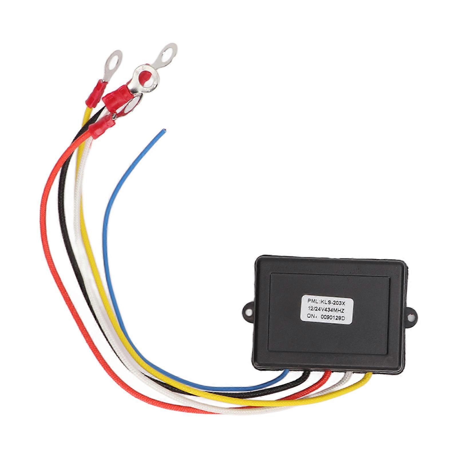 Universal Wireless Winch Remote Control Switch Electric Winch Controller with 434MHZ Receiver for ATV Black