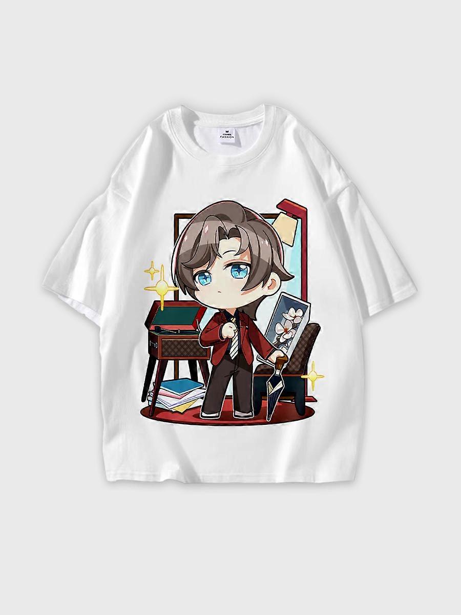 T-shirt round neck Role Pattern loose short sleeve E3692