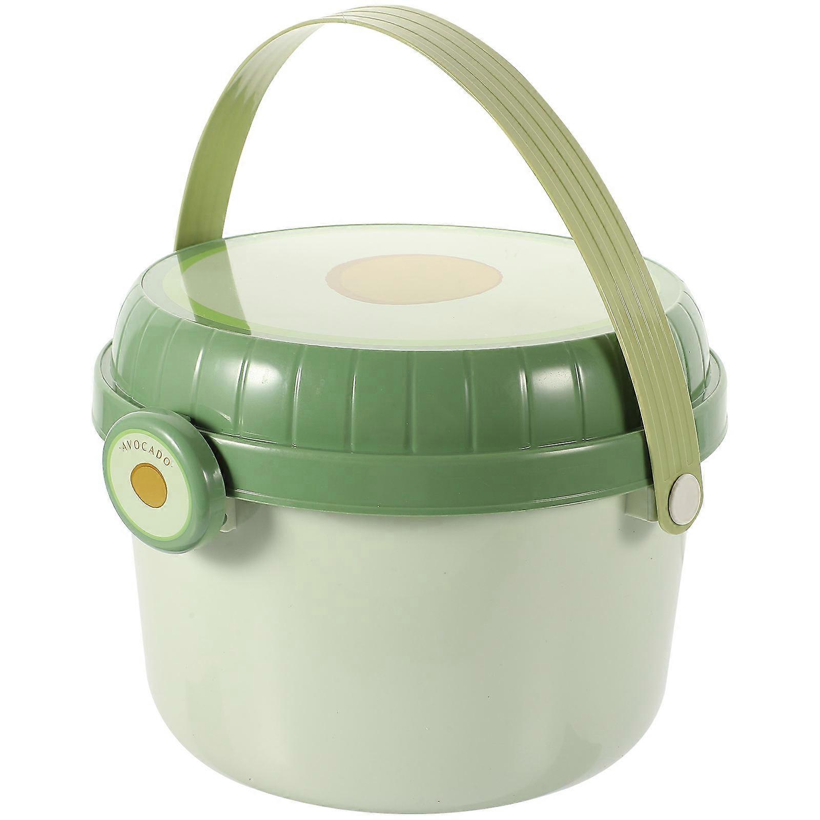 Portable Green Storage Box with Handle for Kitchen Use Made of PP Material 7.87x5.91x5.12 Inches