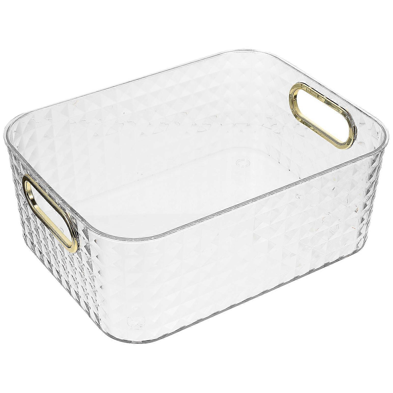 Transparent Plastic Storage Basket for Desktop Organization with Design and Enough Capacity 7.87"x3.94"x5.12"