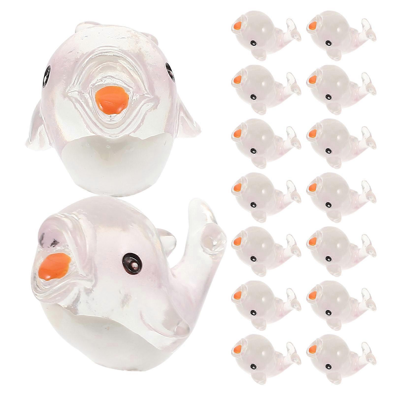 Adorable Mini Marine Animal Figures for Decoration Made of Synthetic Resin Transparent Color 20 Pieces