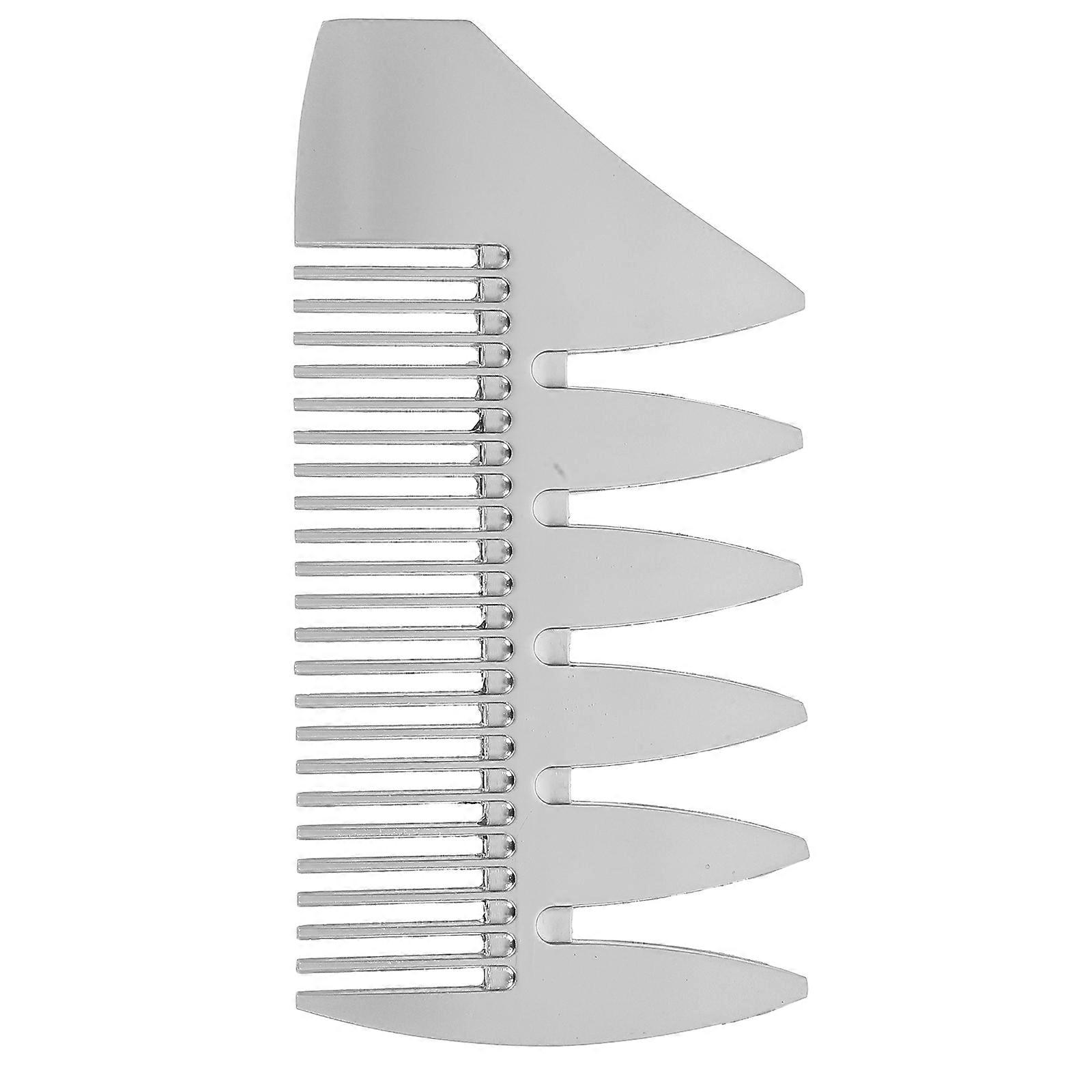 2pcs Dual Sided Alloy Pocket Size Comb Wallet Shaving Comb Brush Anti Static Hair and Beard Comb Set for Men (Silver)