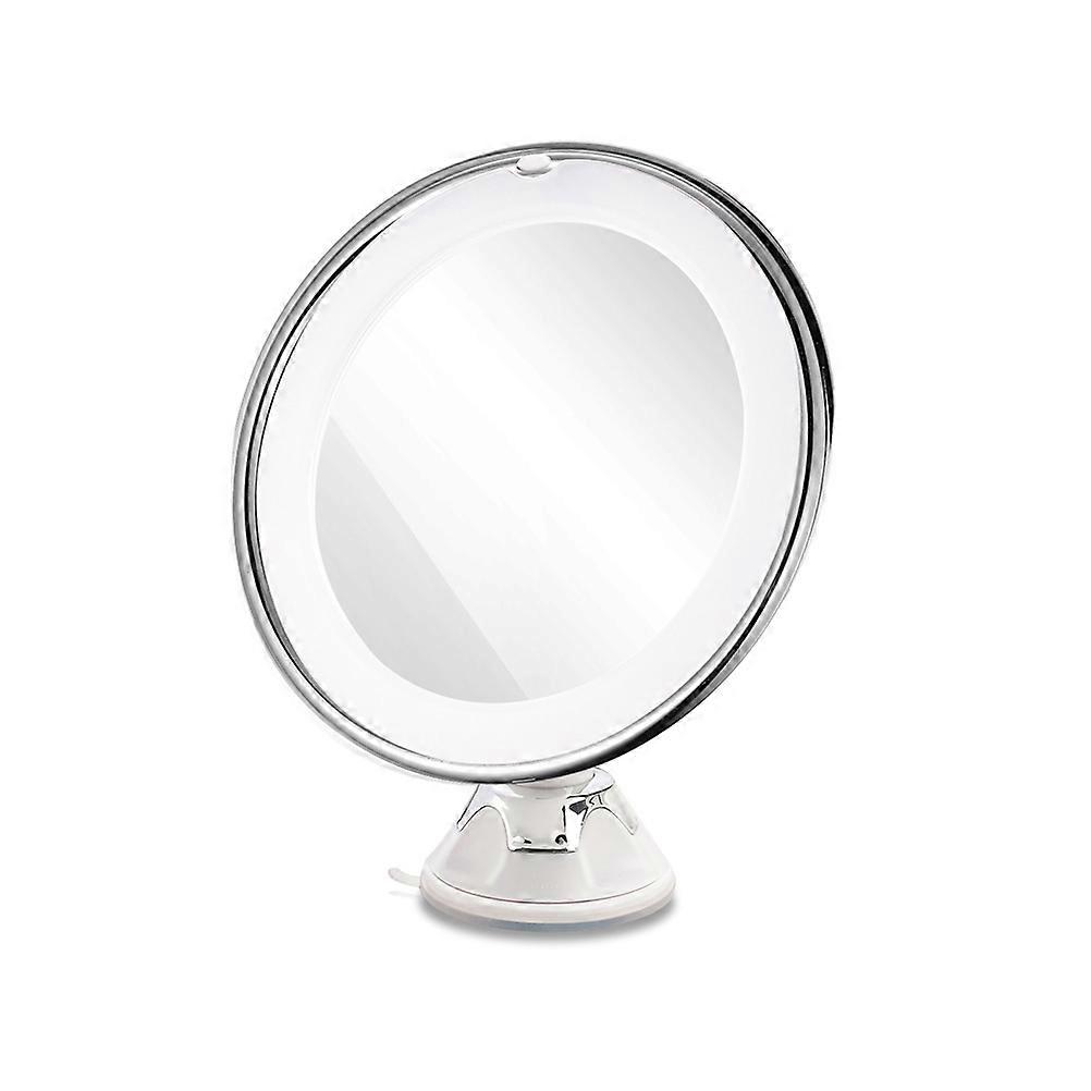 Round Magnifying LED Makeup Mirror with Suction Cup for Bathroom Use – Precise Application for Men and Women