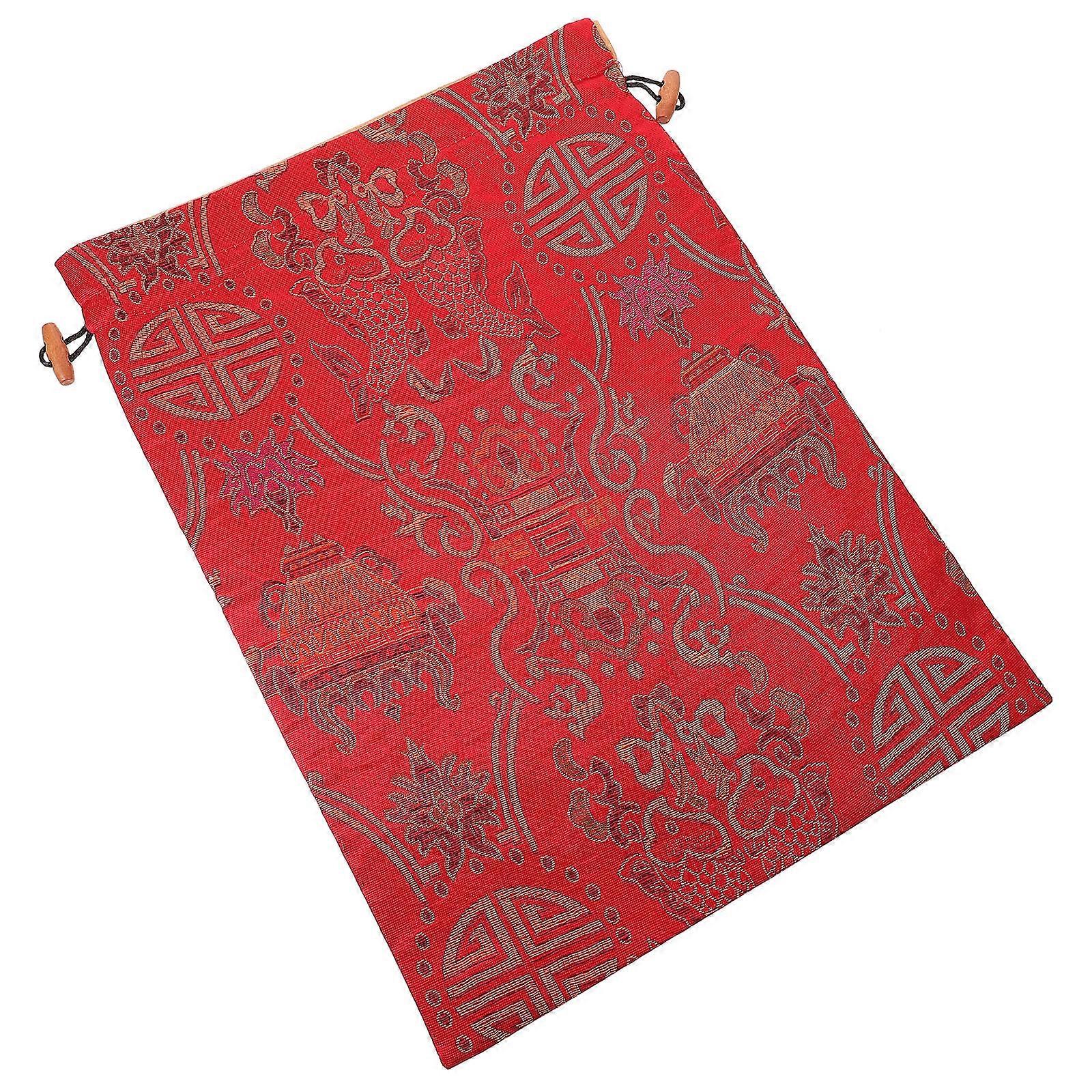 Jewelry Pouch Drawstring Bag in Red for Wedding Party and Storage Solution 37x27cm 1Set