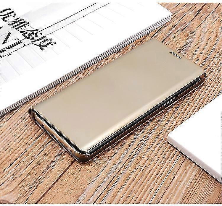 For Samsung Galaxy Note 8 N950 Plated Mirror Surface Information View Leather Phone Case with Stand