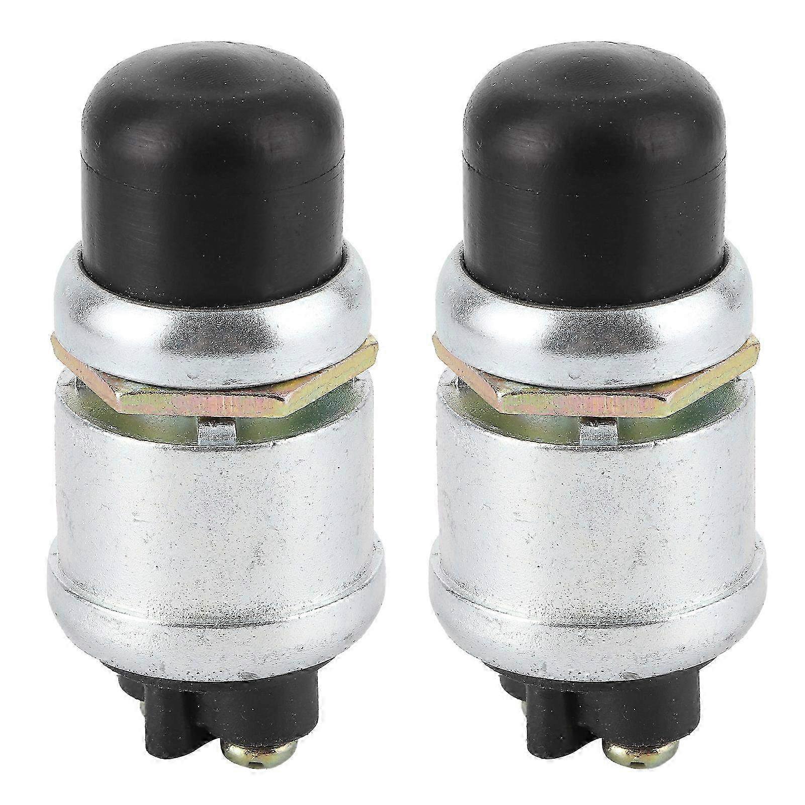 2-Piece Waterproof Engine Start Switch Kit - SPST Push Button Starter for Car & Boat - 50A 12V Heavy Duty