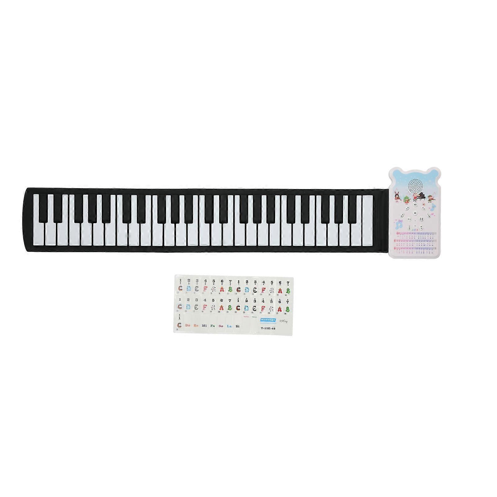 Kids Roll Up Piano Toy Rechargeable Portable 49 Keys Electric Piano Keyboard with Headphone Jack
