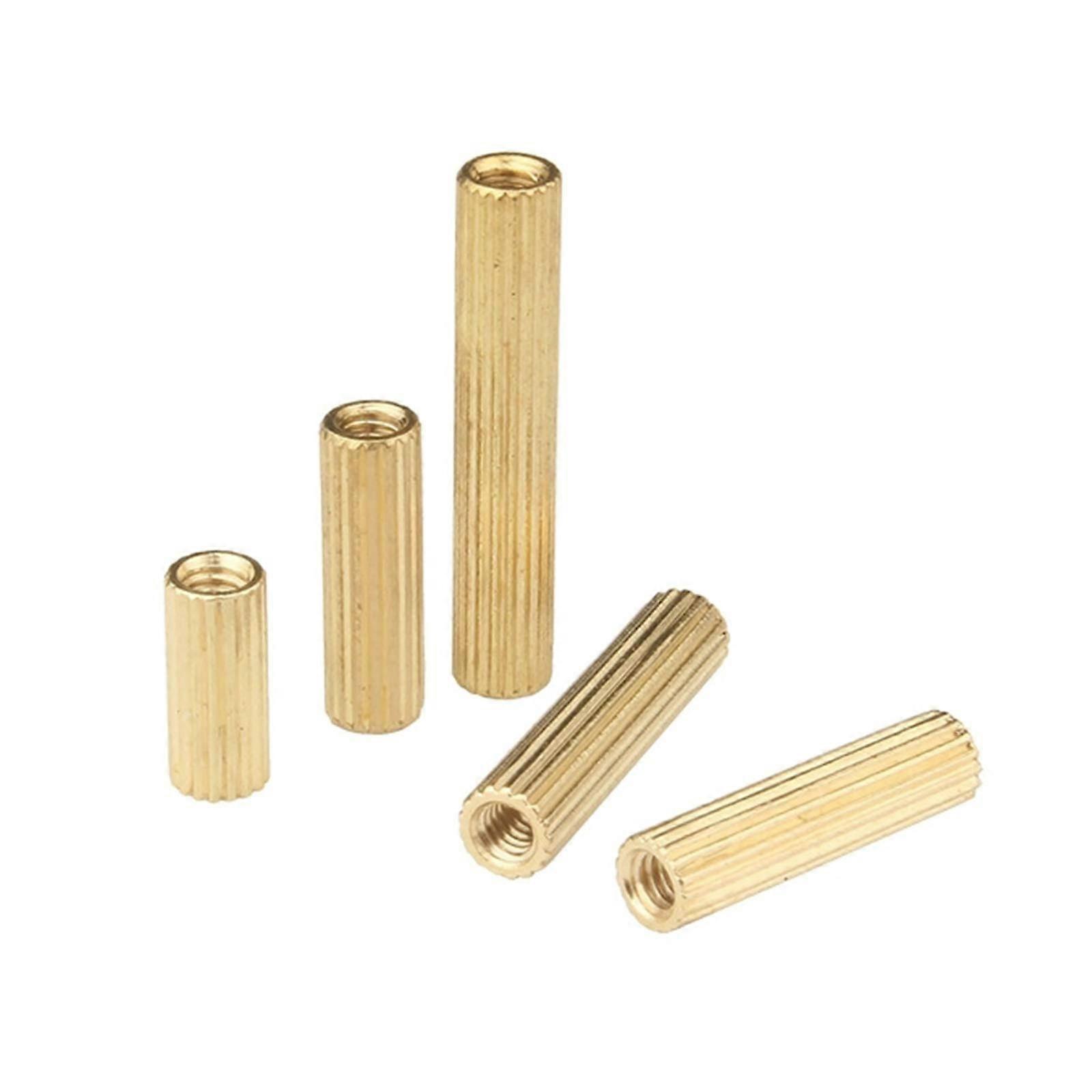 M2 Round Brass Knurl Standoff, Male/Female Pillar Stud, Metric Thread Spacer For PCB, M2 X 35 Mm, Hollow, Pack Of 50