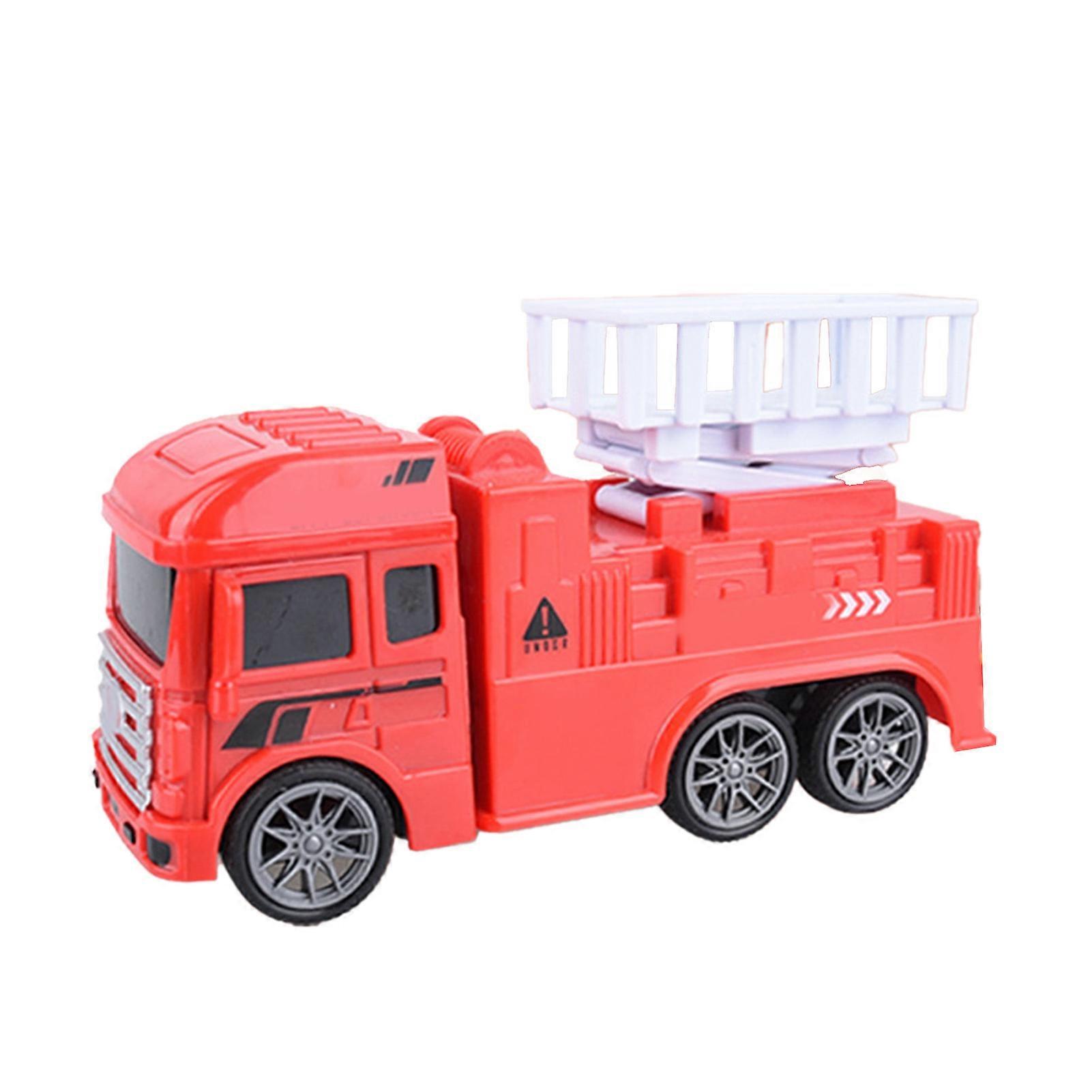 Pull Back Fire Engine Truck Vehicle Fine Motor Skill Interactive Friction Powered Fire Engine Toy