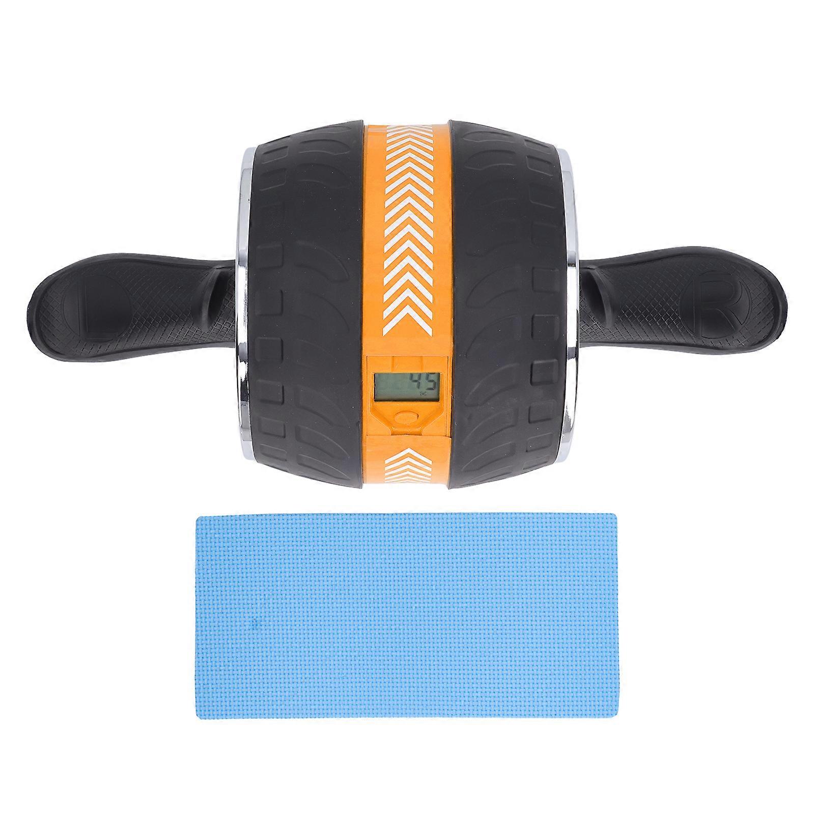 Abdominal Roller Wheel Core Strength Training Automatic Rebound Exercise Workout Wheels Yellow