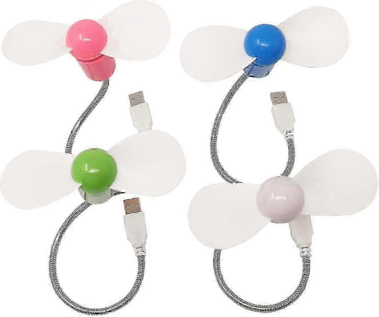 4PCS Mini USB Portable Cooling Fan with Flexible Gooseneck