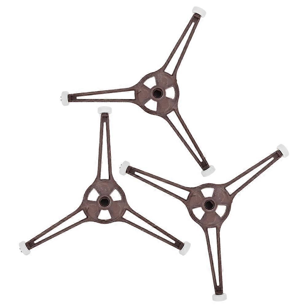 Microwave Turntable Tray Support Plate Holder 3Pcs For Kitchen Use Coffee Plastic Material 360 Degree Rotation Stable Support