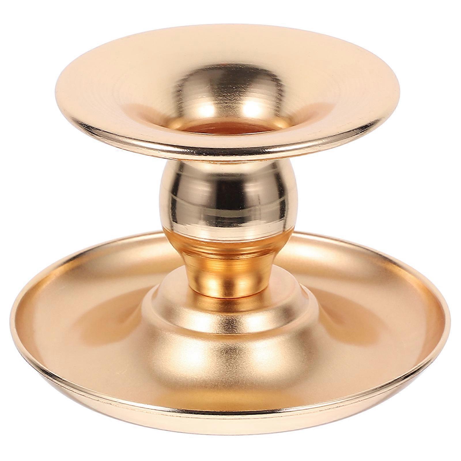 European Style Metal Candle Holder for Decoration 2Pcs Golden Candlesticks