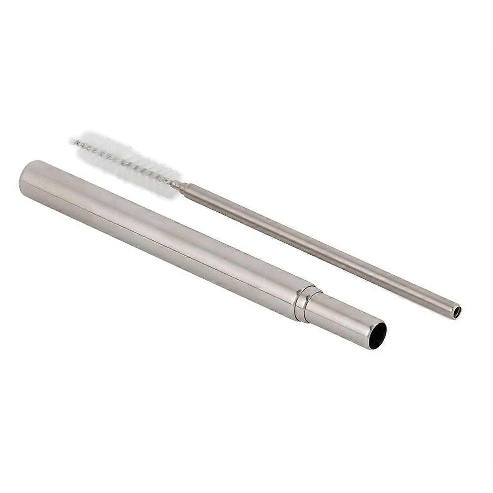 Portable Retractable Stainless Steel Reusable Drinking Straw with Cleaning Brush
