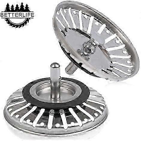 2pcs Sink Filter/Sink Drain Plug Sink Plug Hole Strainer Kitchen/Bathroom 84mm Diameter with Ball Tip, Stainless Steel