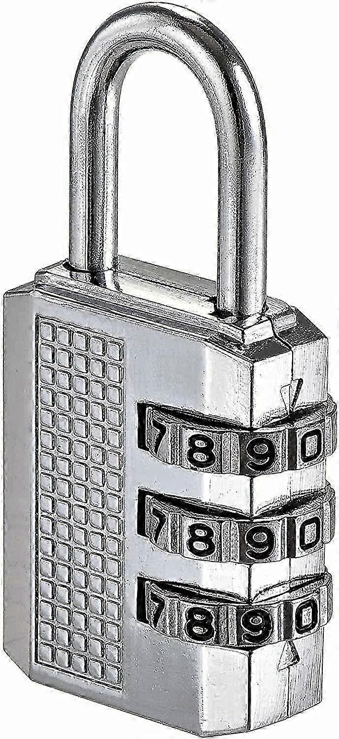 Keyless 3-digit combination padlock , silver.