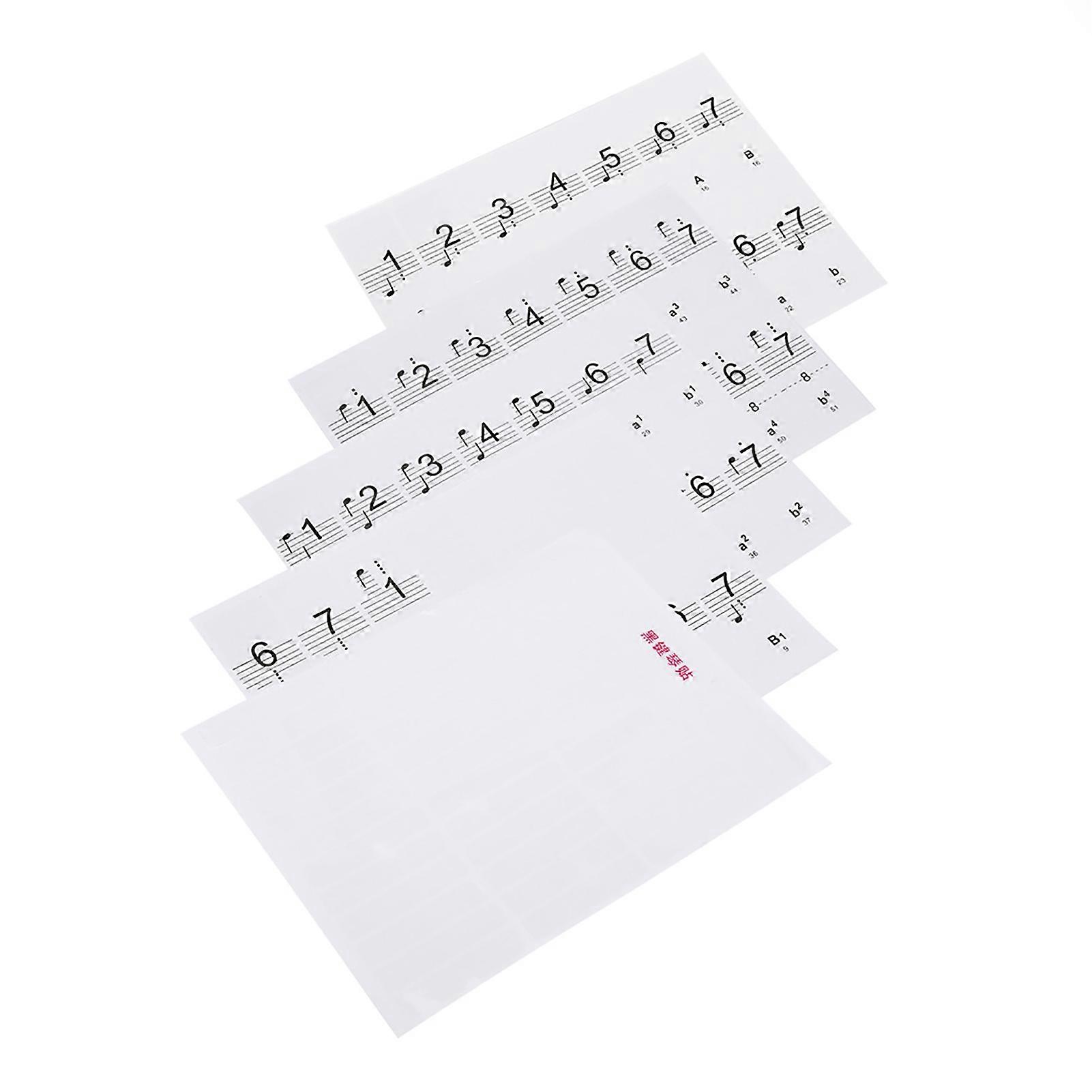 Removable 88 Keys Piano Electronic Keyboard Note White Keys Stickers Labels(Transparent)