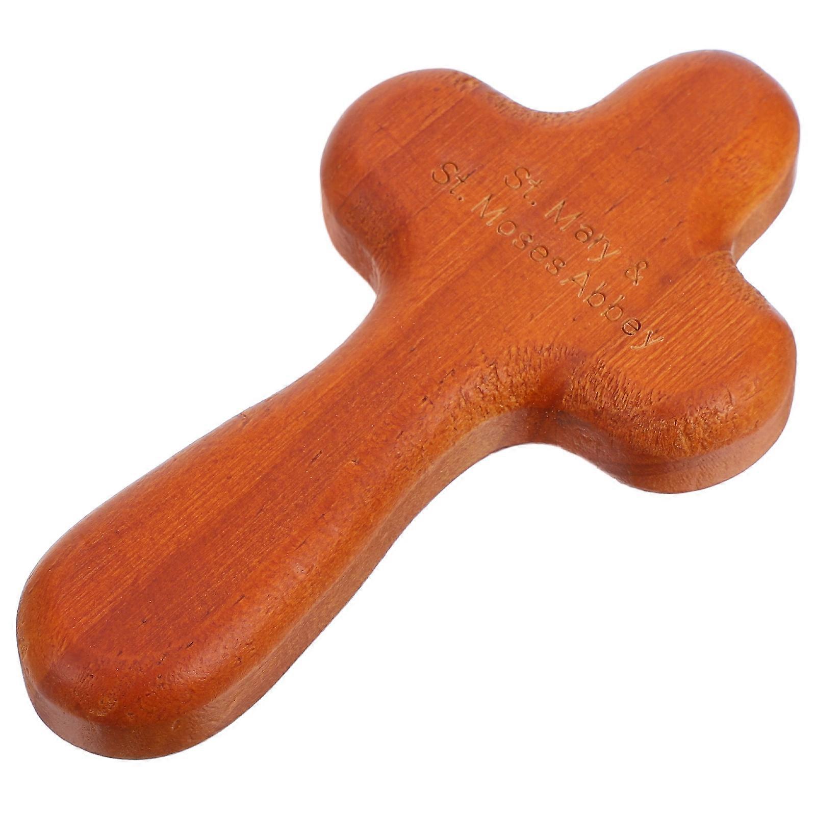 Rustic Wooden Cross for DIY Home Decor and Religious Coffee Color, Small Size