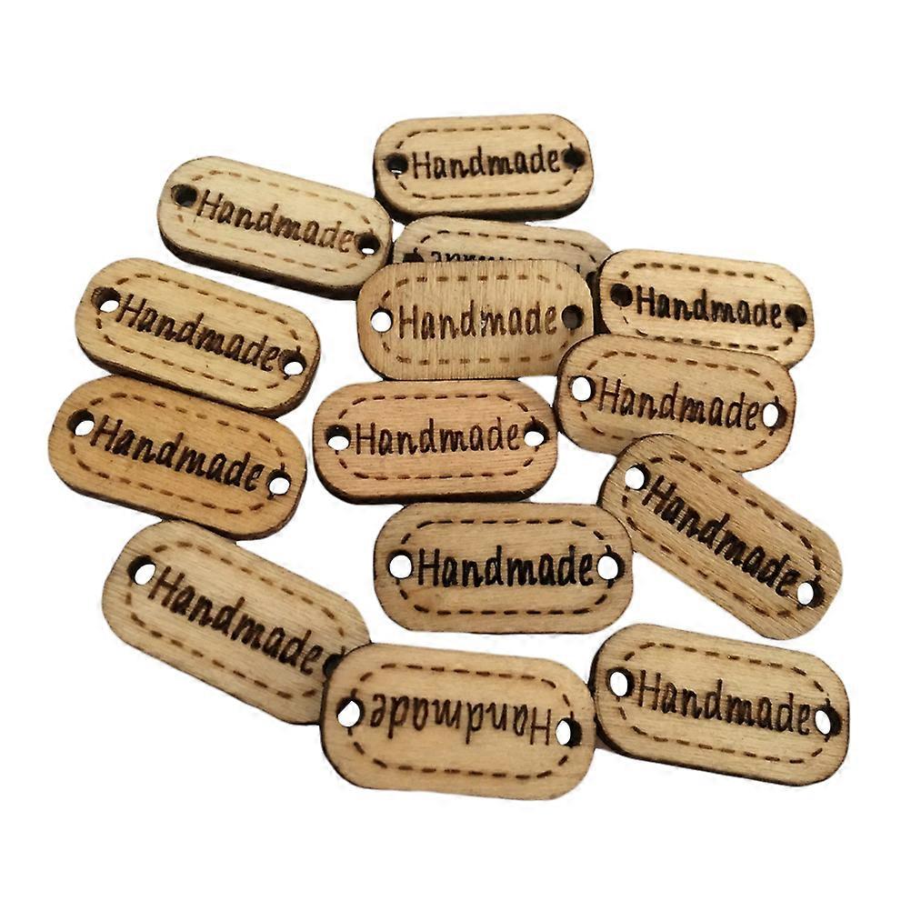 Handmade Wood Tags with 2 Holes for Crafts and Decor Light Brown Oval Shape 24x17 mm Wooden Buttons Pack of 200