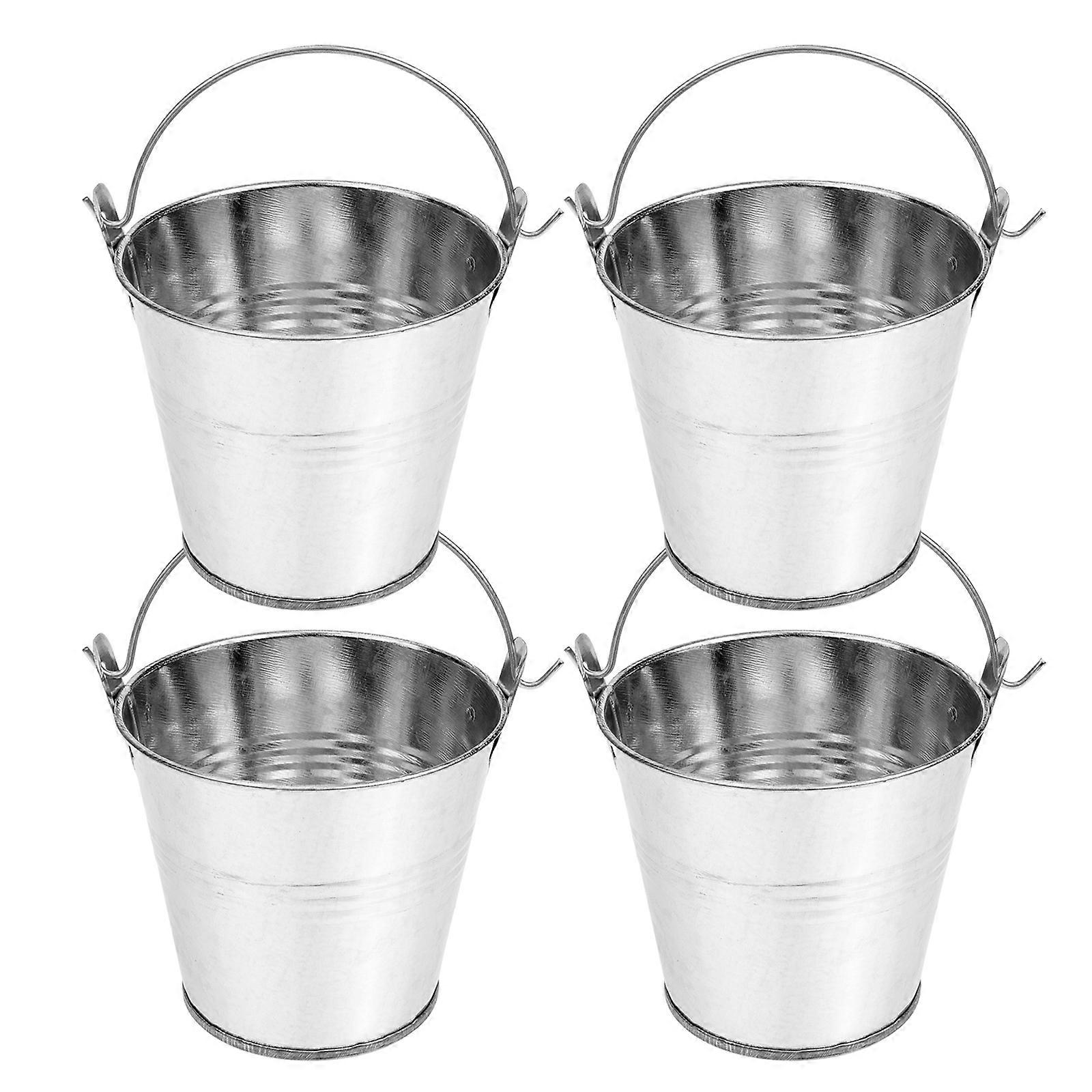 Retro Flowerpots For Planting Succulents And Dried Flowers In Durable Iron Material 4Pcs