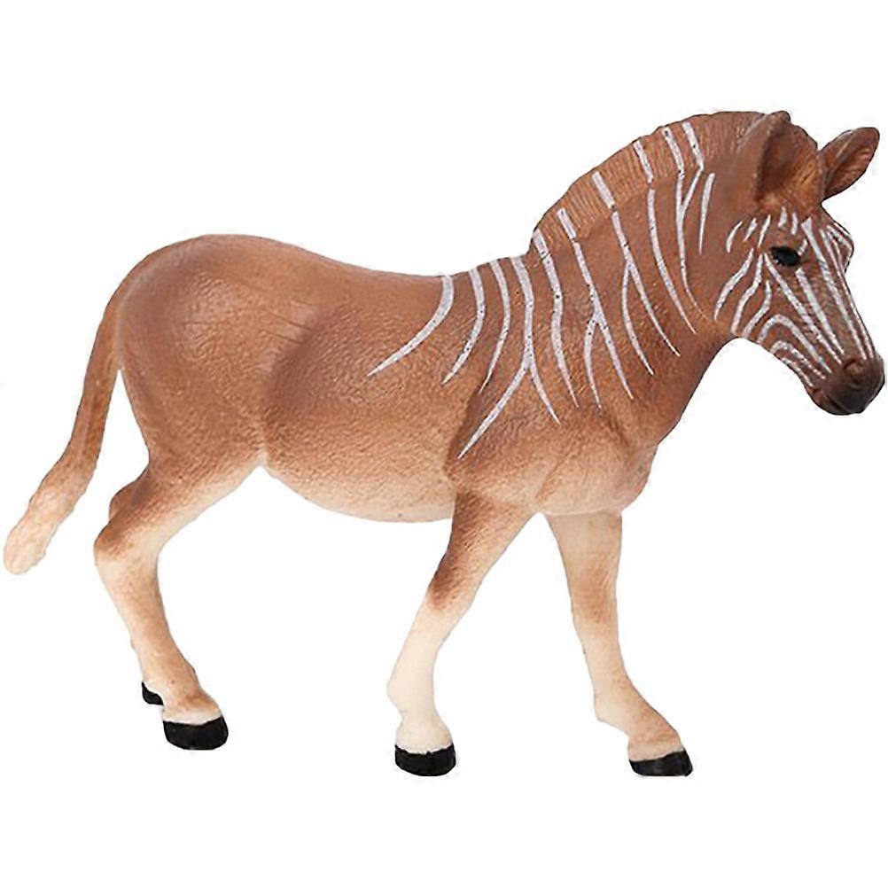 Realistic Simulation Zebrass Model Decorative Ornament For Children And Collectors In Light Brown Plastic Material 1Pcs