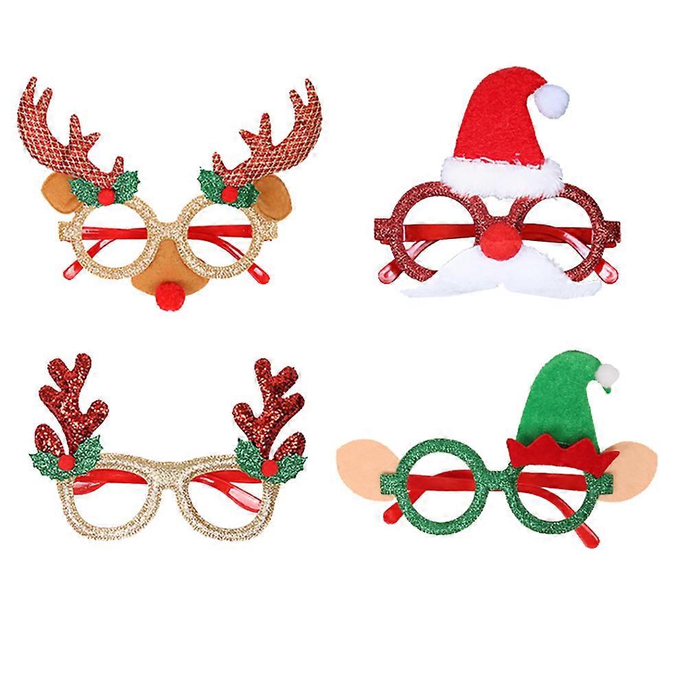 Funny Party Glasses For Christmas Photo Booth Assorted Color Light And Easy To Carry 4Pcs