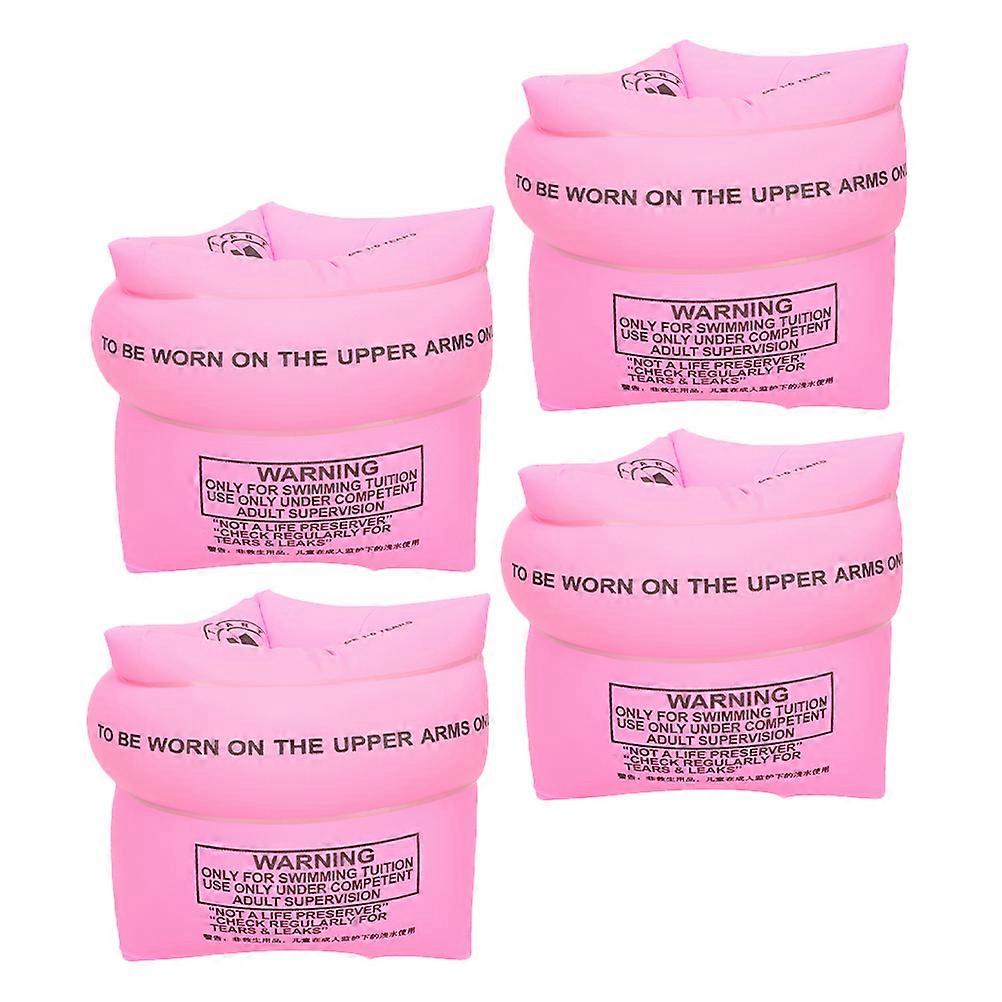 4Pcs Arm Floaties For Kids Summer Holidays In Pink Color Designed For Swimming Aid With Circular Shape
