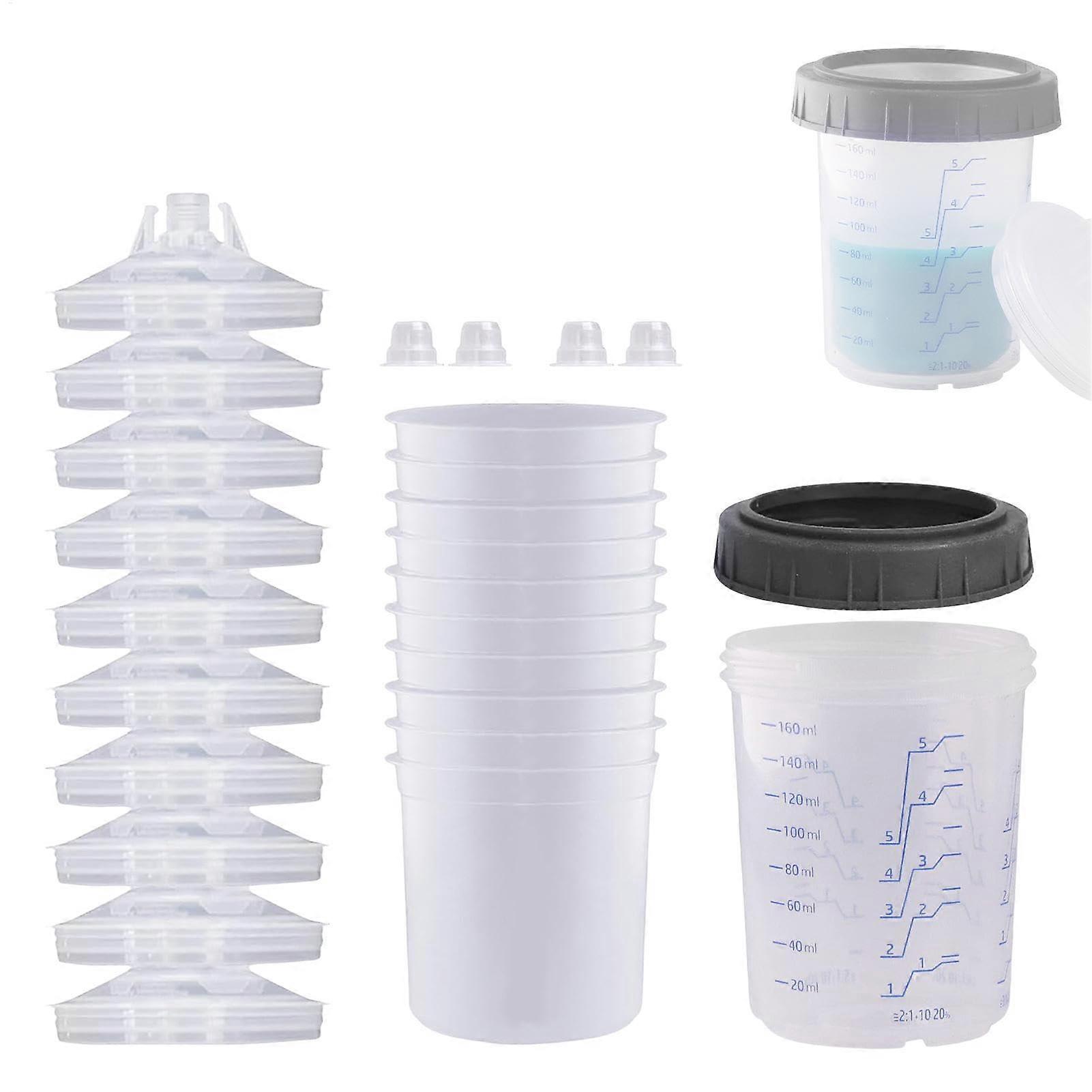 Color Mixing Container – 10 Paint Pots, Paint Spray Cup with Clear Scale