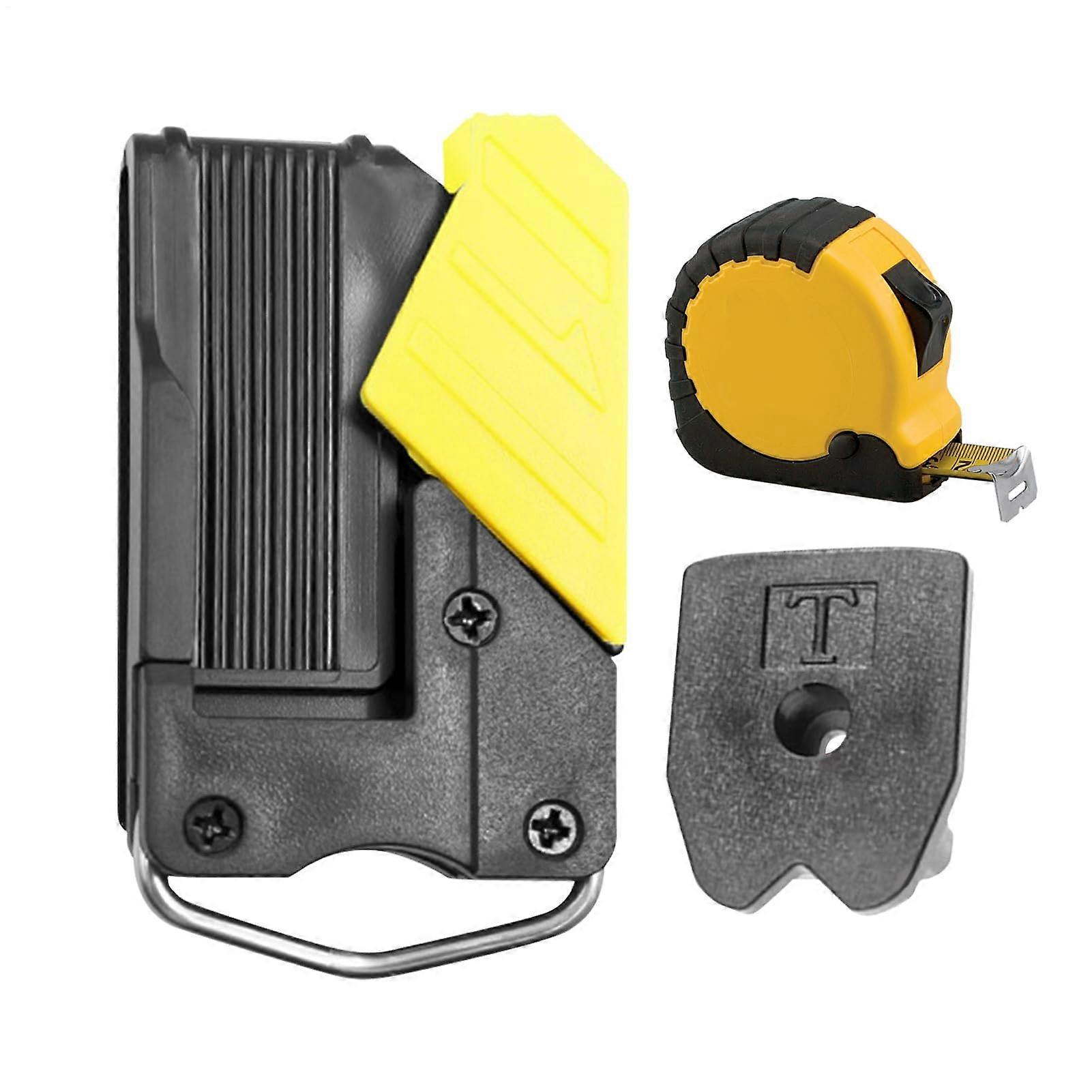 Tape measure holder for belts, quickaccess clip for construction, carpentry, electrical work