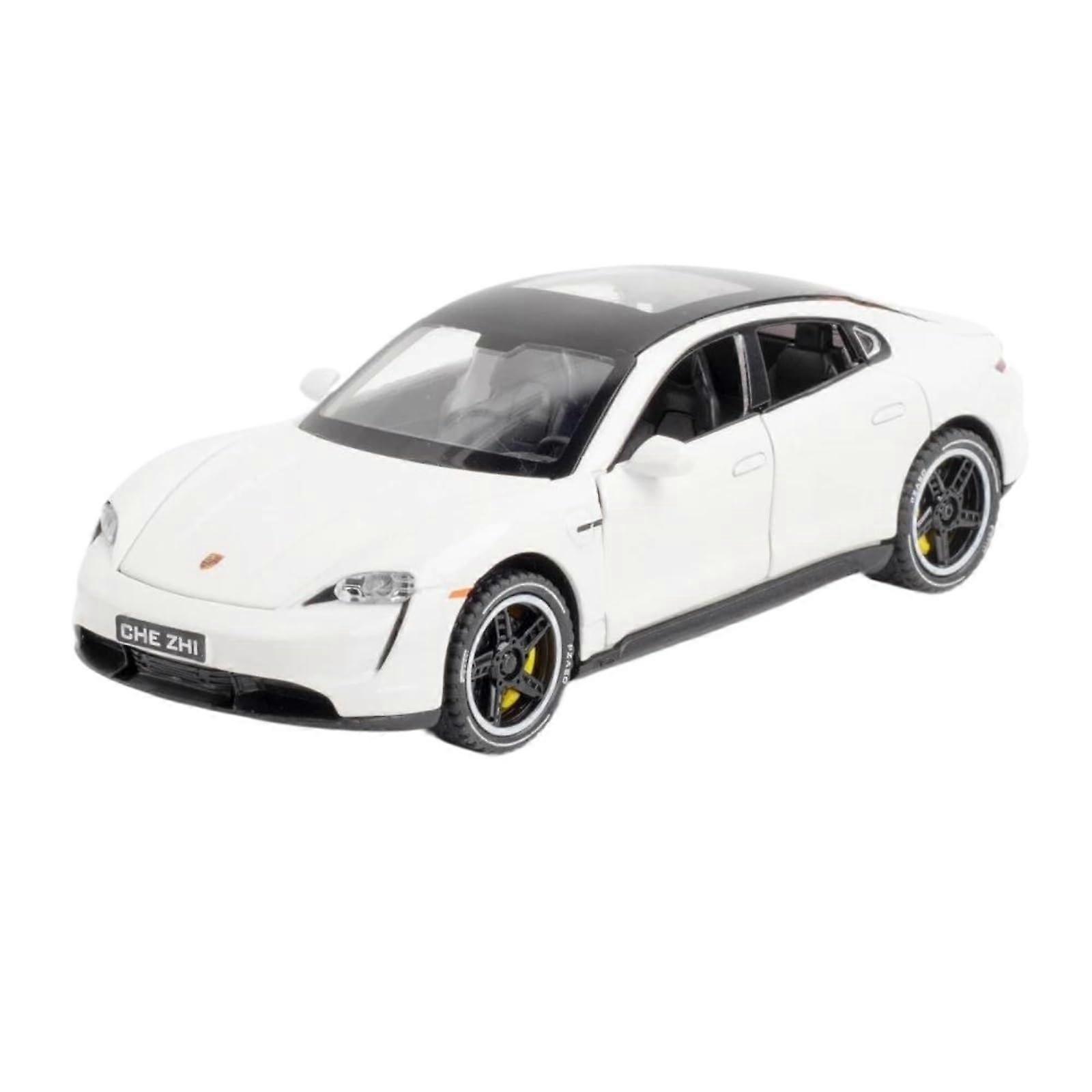 1:32 Scale Model Car Die-Cast Metal Alloy Pullback Function Sound and Light Features White with Box