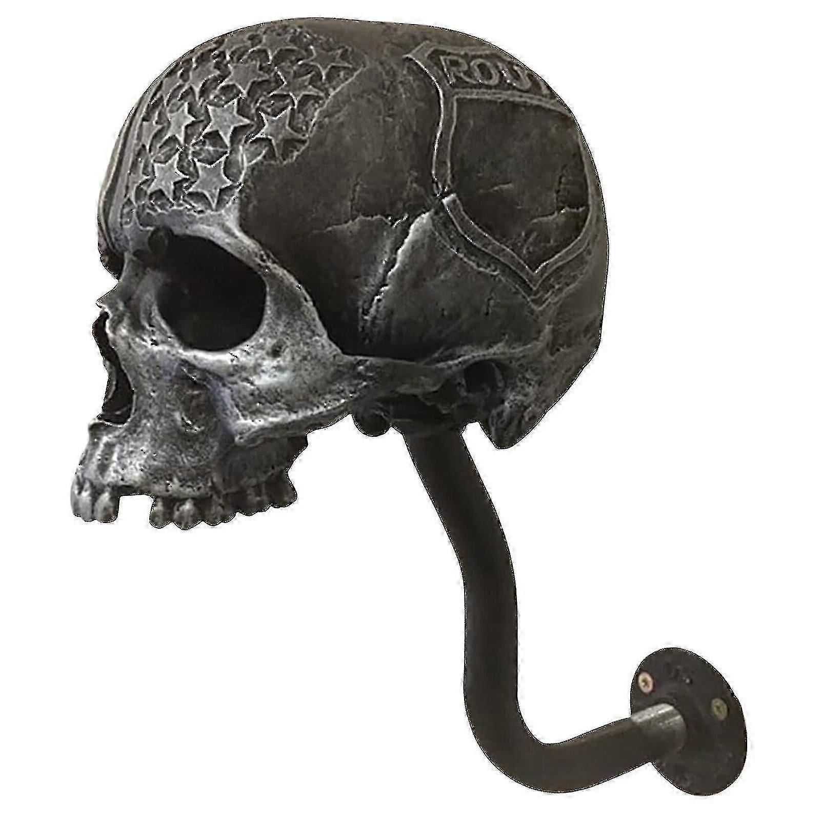 Motorcycle Skull Helmet Holder Wall Mount, Multi-uses Removable Skull/beard Helmet Rack, Resin Crafts Helmet Stand Fk TAO