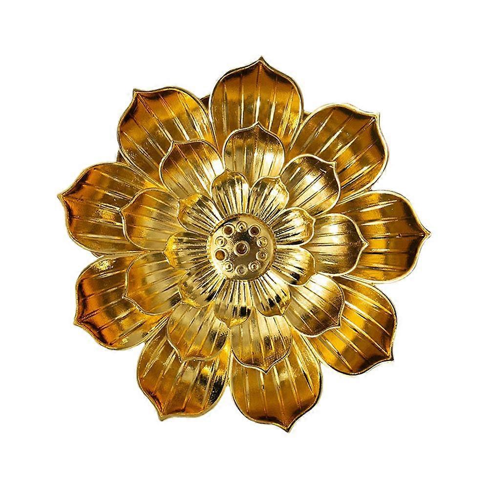 Lotus Incense Burner Holder Alloy Aromatic Diffuser With Perforated Base For Secure Stick Placement And Elegant Home Decor