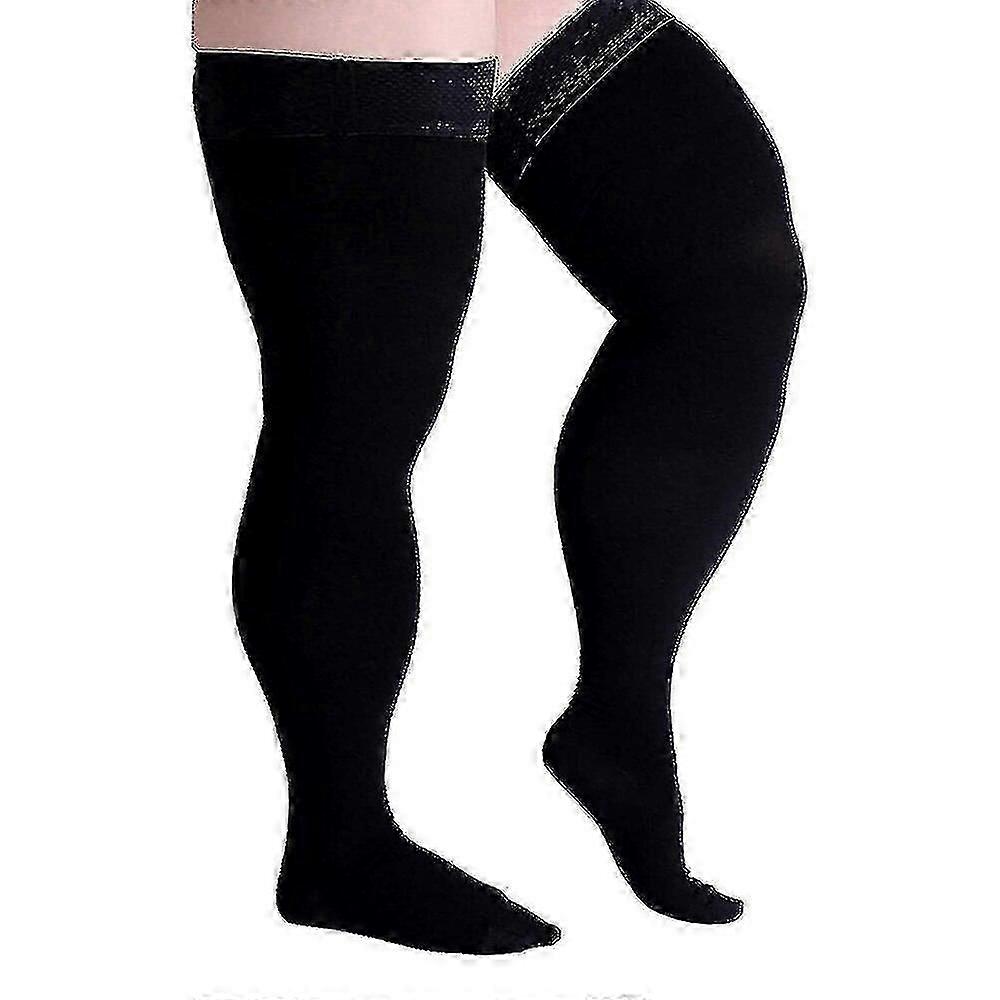 Varisli Damarlar İçin 5xl Ekstra Büyük 34-46mmhg Tıbbi Kompresyon Çorapları Kadınlar Kapalı Ayak Dereceli Basınç Uyluk Yüksek Socks_fi
